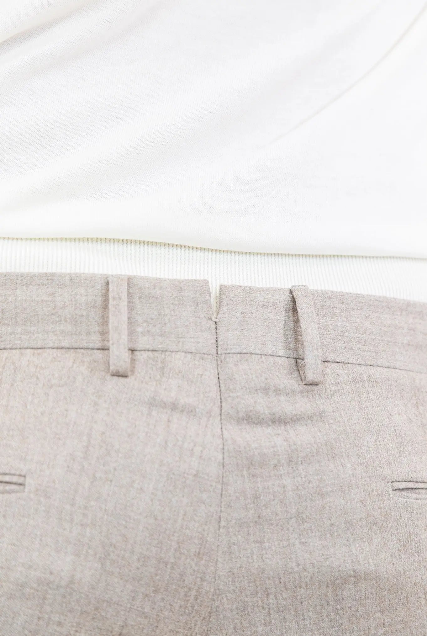 Pantaloni Lana e Seta Beige Chiaro - Guarino Store