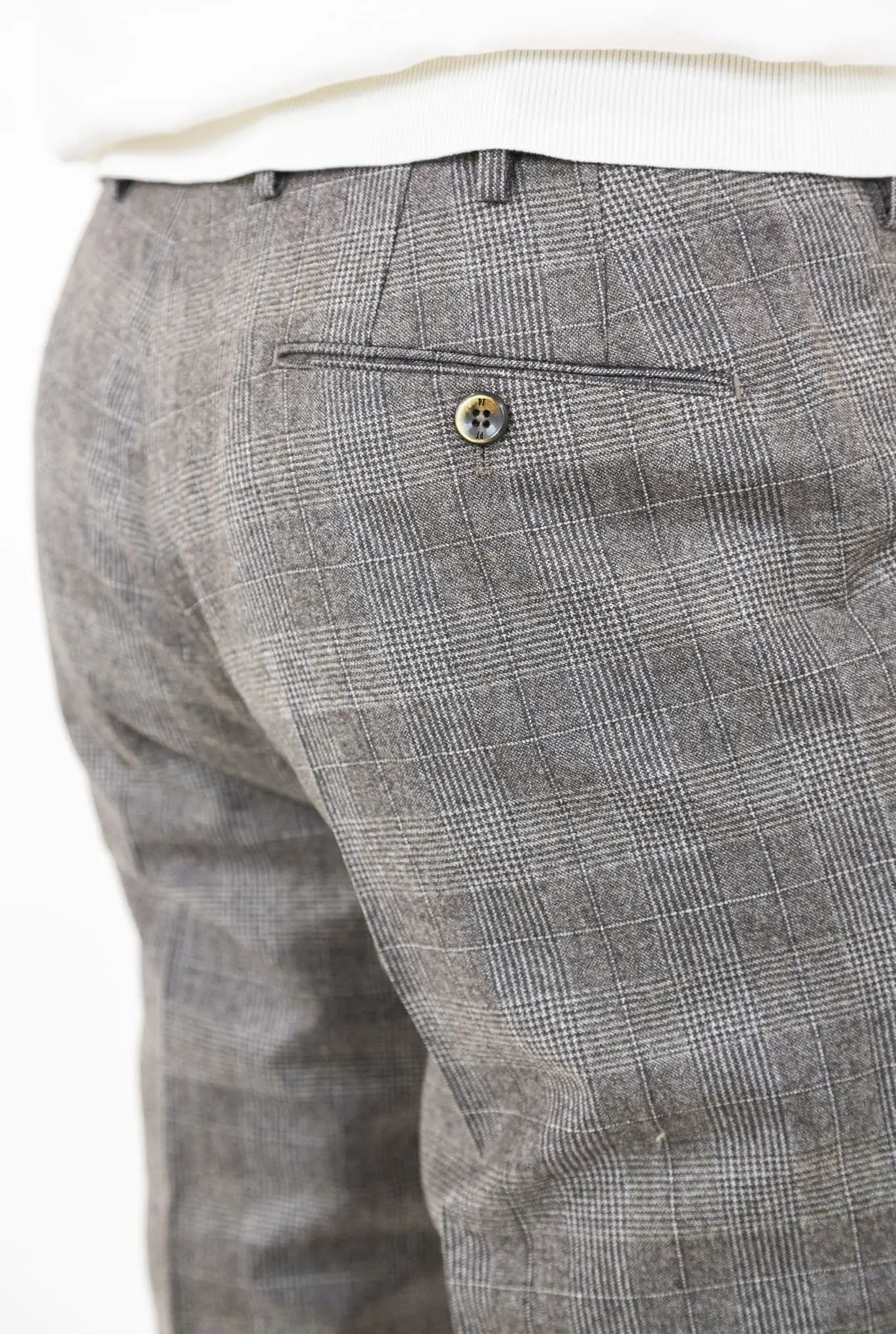 Pantaloni Principe di Galles Beige - Guarino Store