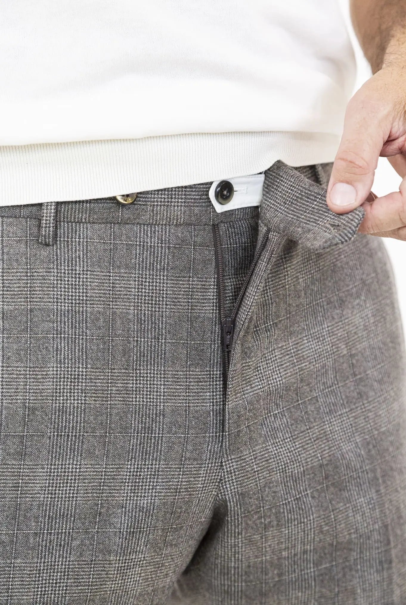 Pantaloni Principe di Galles Beige - Guarino Store