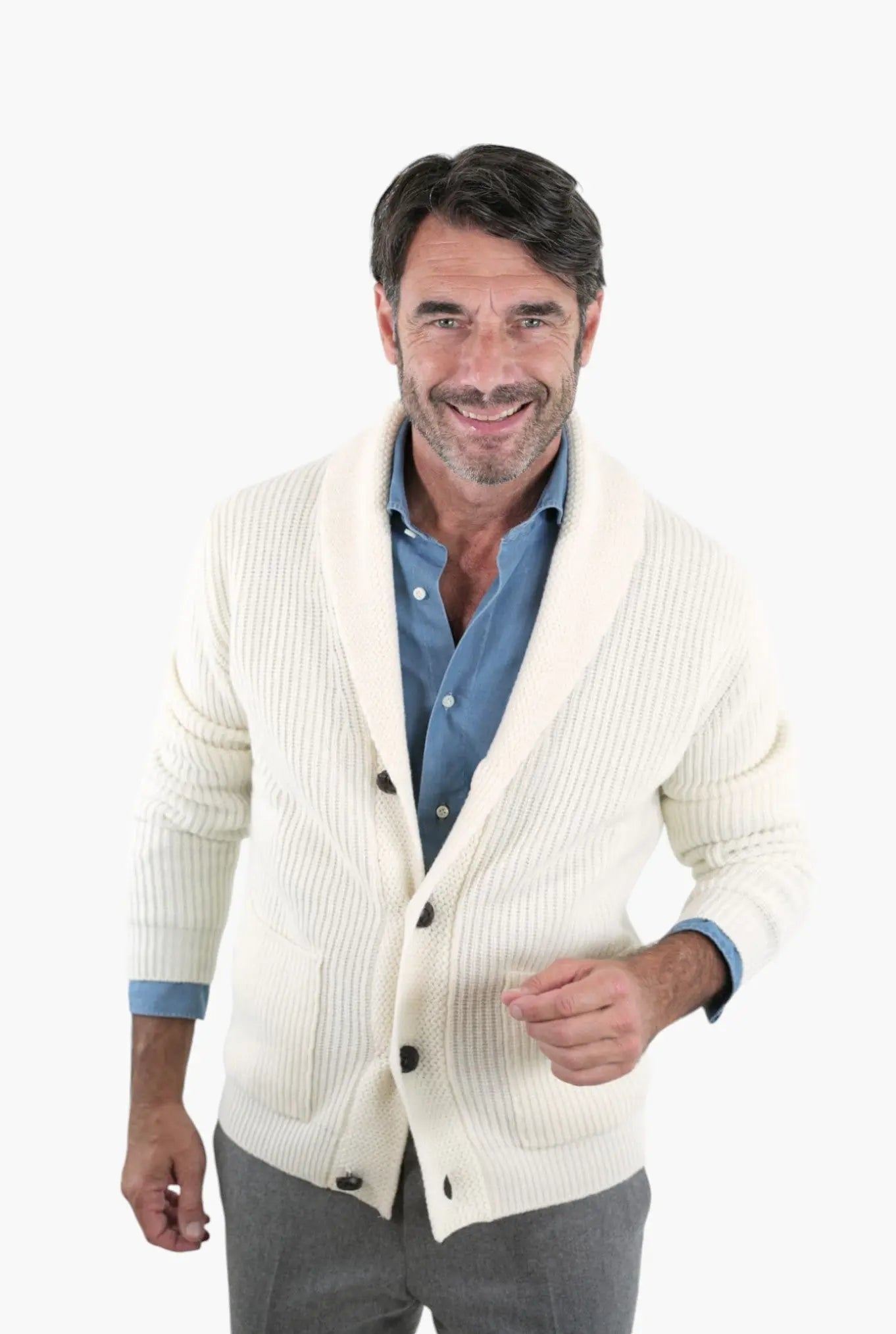 CARDIGAN mod.Renegade Steve McQueen '68 col. Bianco - Guarino Store