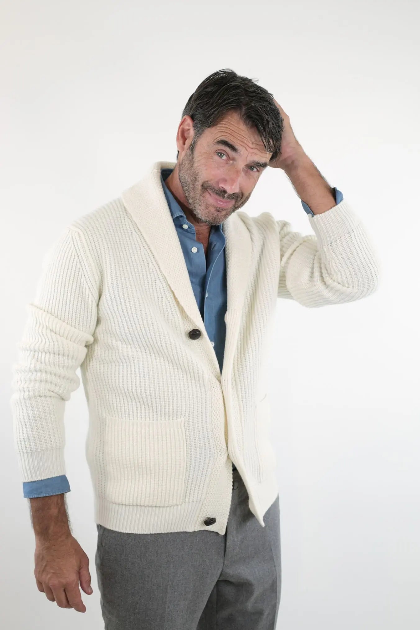 CARDIGAN mod.Renegade Steve McQueen '68 col. Bianco - Guarino Store