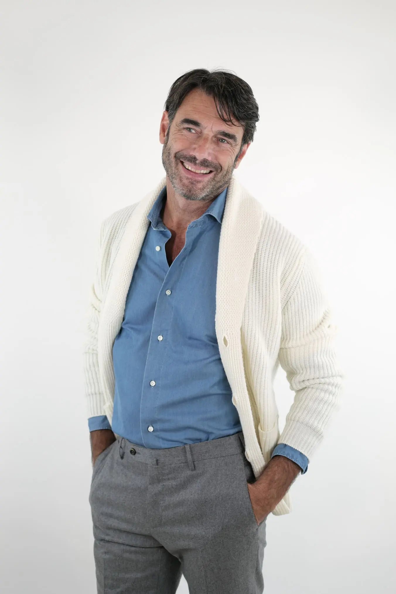 CARDIGAN mod.Renegade Steve McQueen '68 col. Bianco - Guarino Store