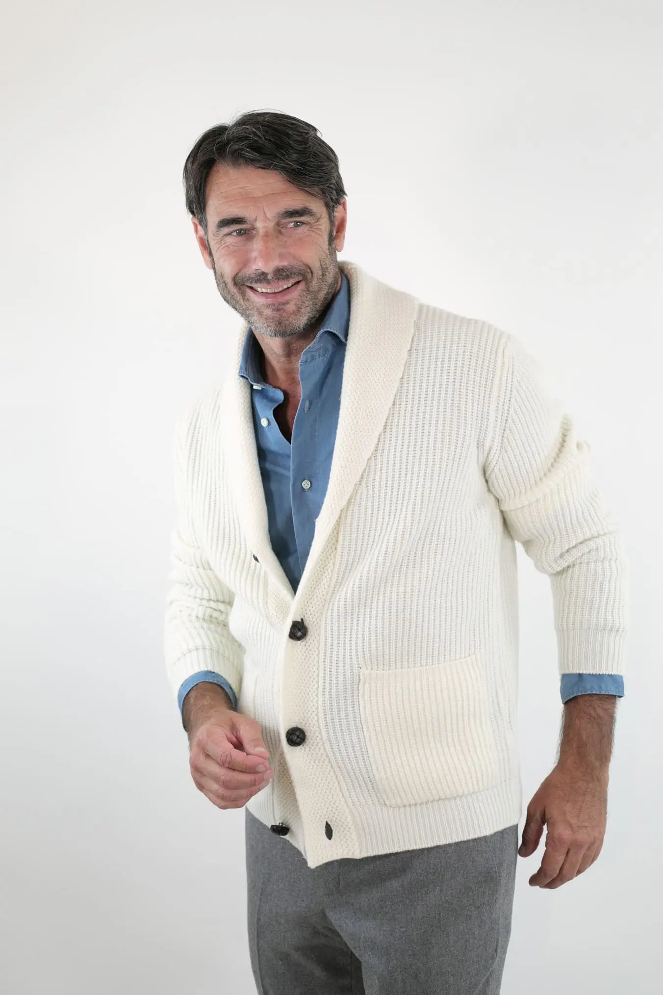 CARDIGAN mod.Renegade Steve McQueen '68 col. Bianco - Guarino Store