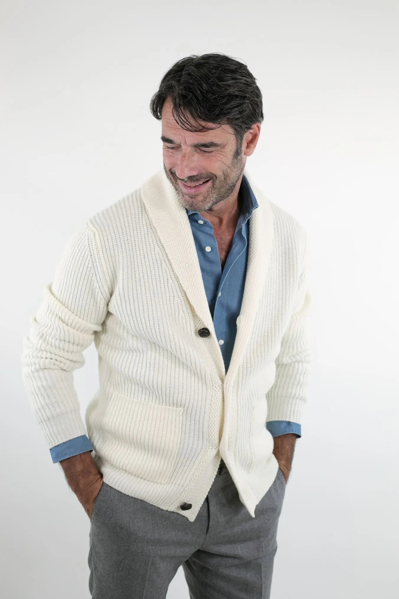 CARDIGAN mod.Renegade Steve McQueen '68 col. Bianco - Guarino Store