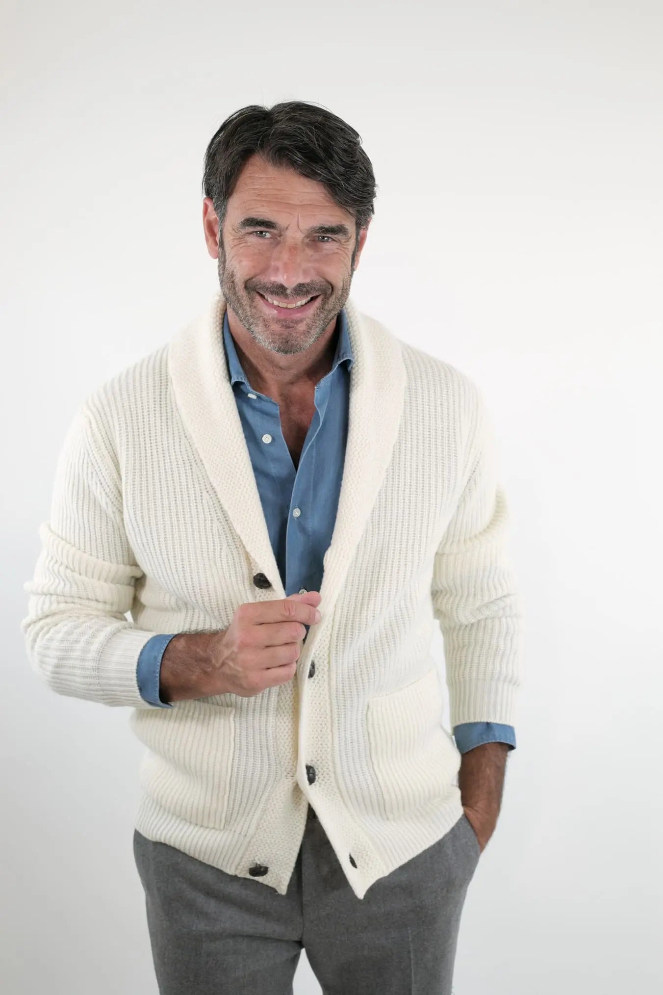 CARDIGAN mod.Renegade Steve McQueen '68 col. Bianco - Guarino Store