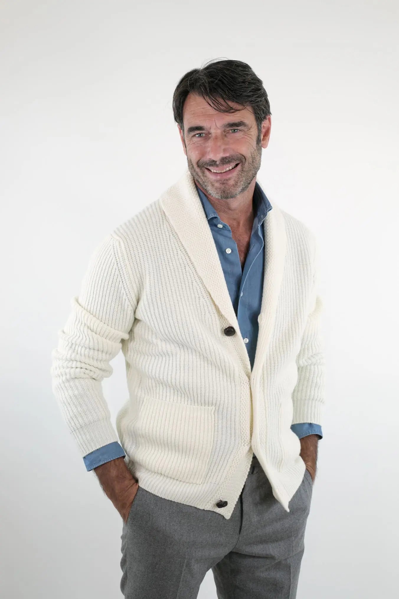 CARDIGAN mod.Renegade Steve McQueen '68 col. Bianco - Guarino Store
