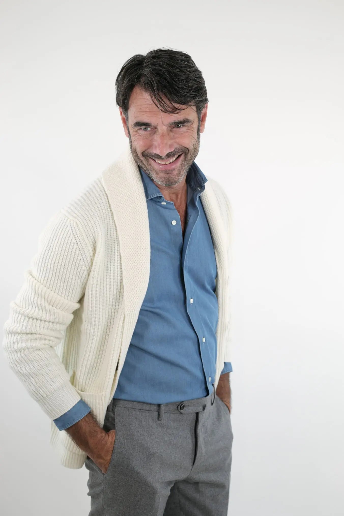 CARDIGAN mod.Renegade Steve McQueen '68 col. Bianco - Guarino Store