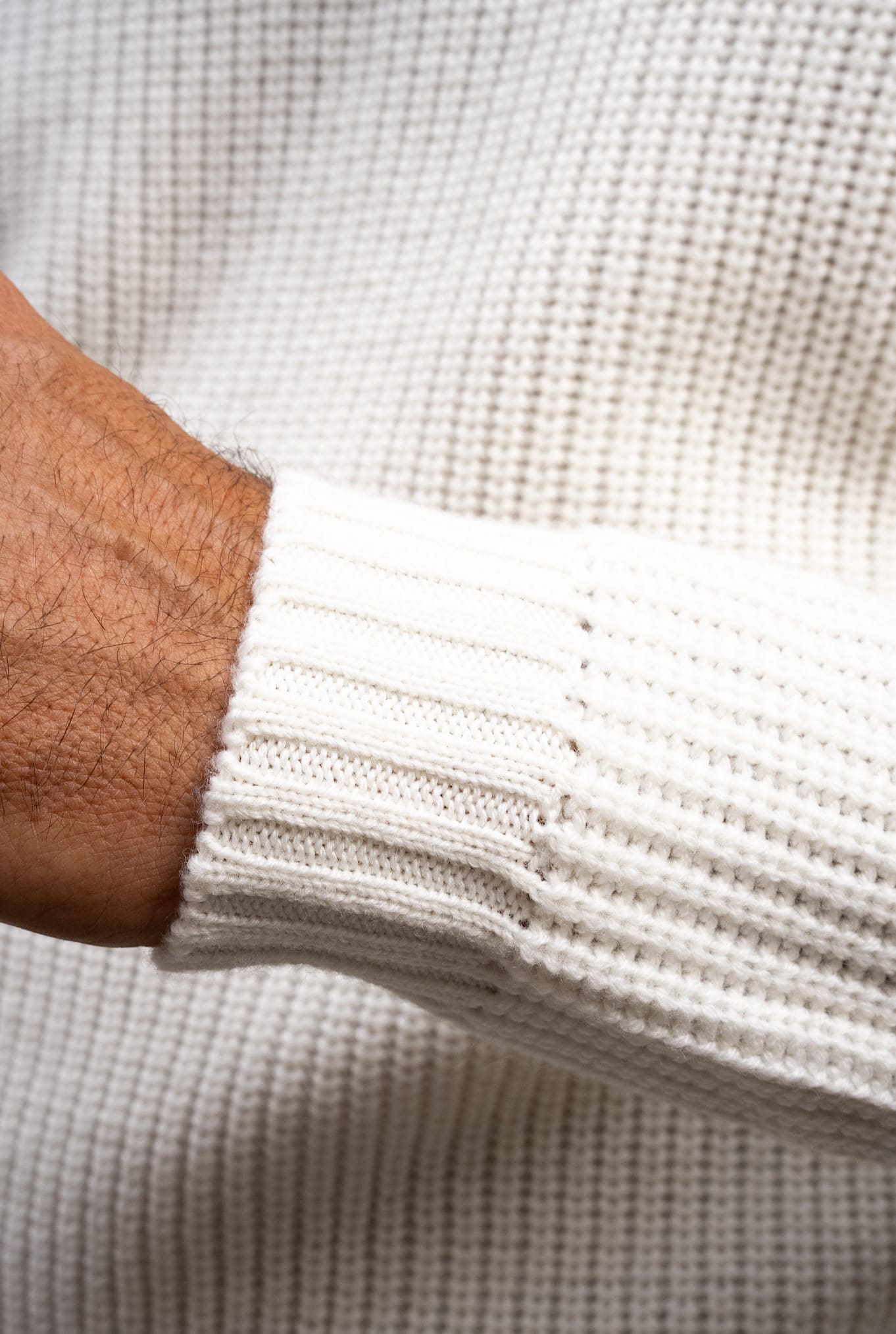 Pullover Collo a Cratere mod. Torn Bianco Lana - Guarino Store