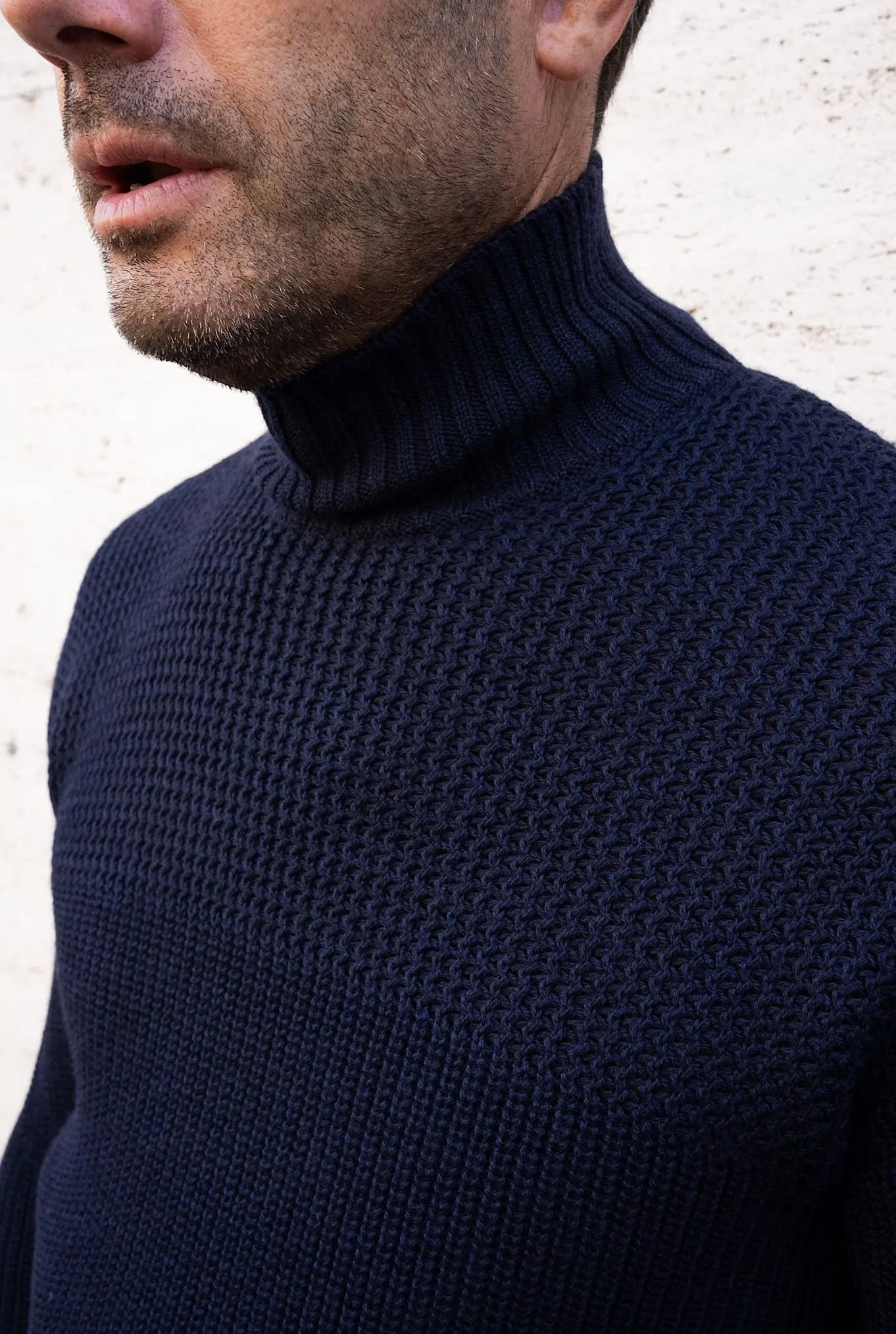 Pullover Collo a Cratere mod. Torn Blu Notte - Guarino Store