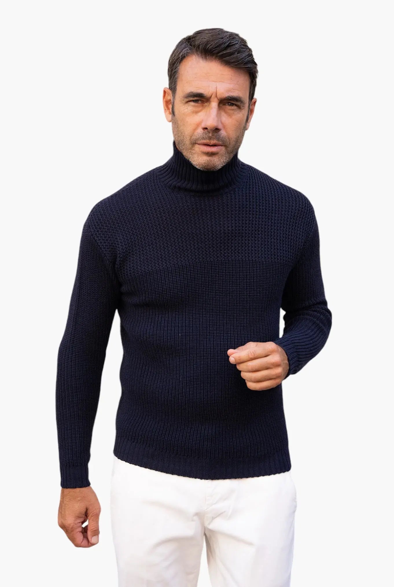 Pullover Collo a Cratere mod. Torn Blu Notte - Guarino Store
