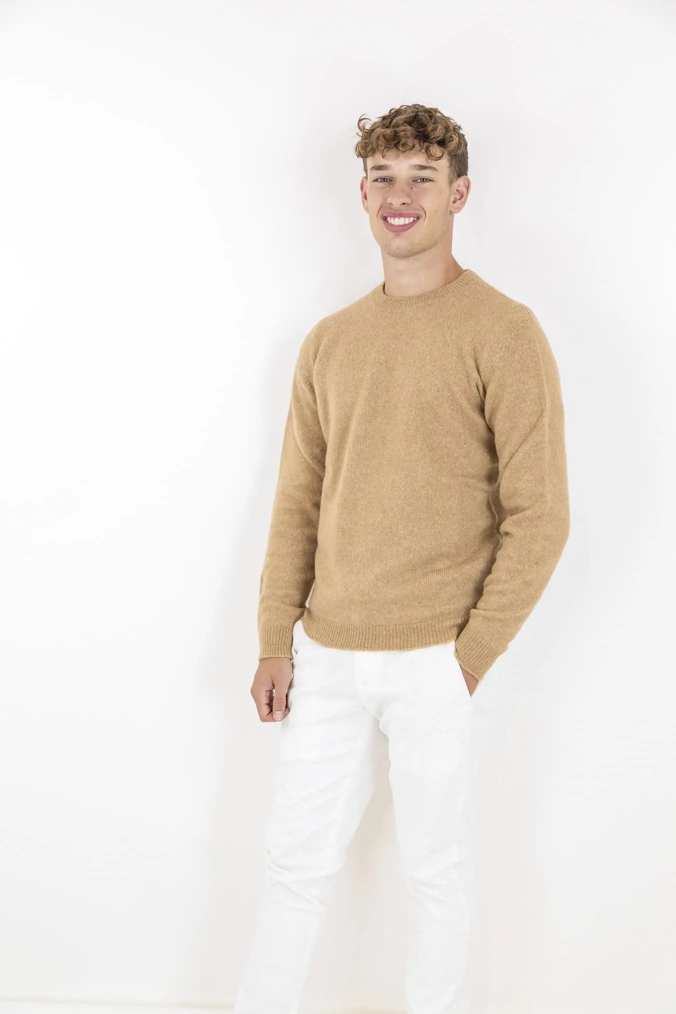 Girocollo Merino Baby Camel col.Cammello - Guarino Store
