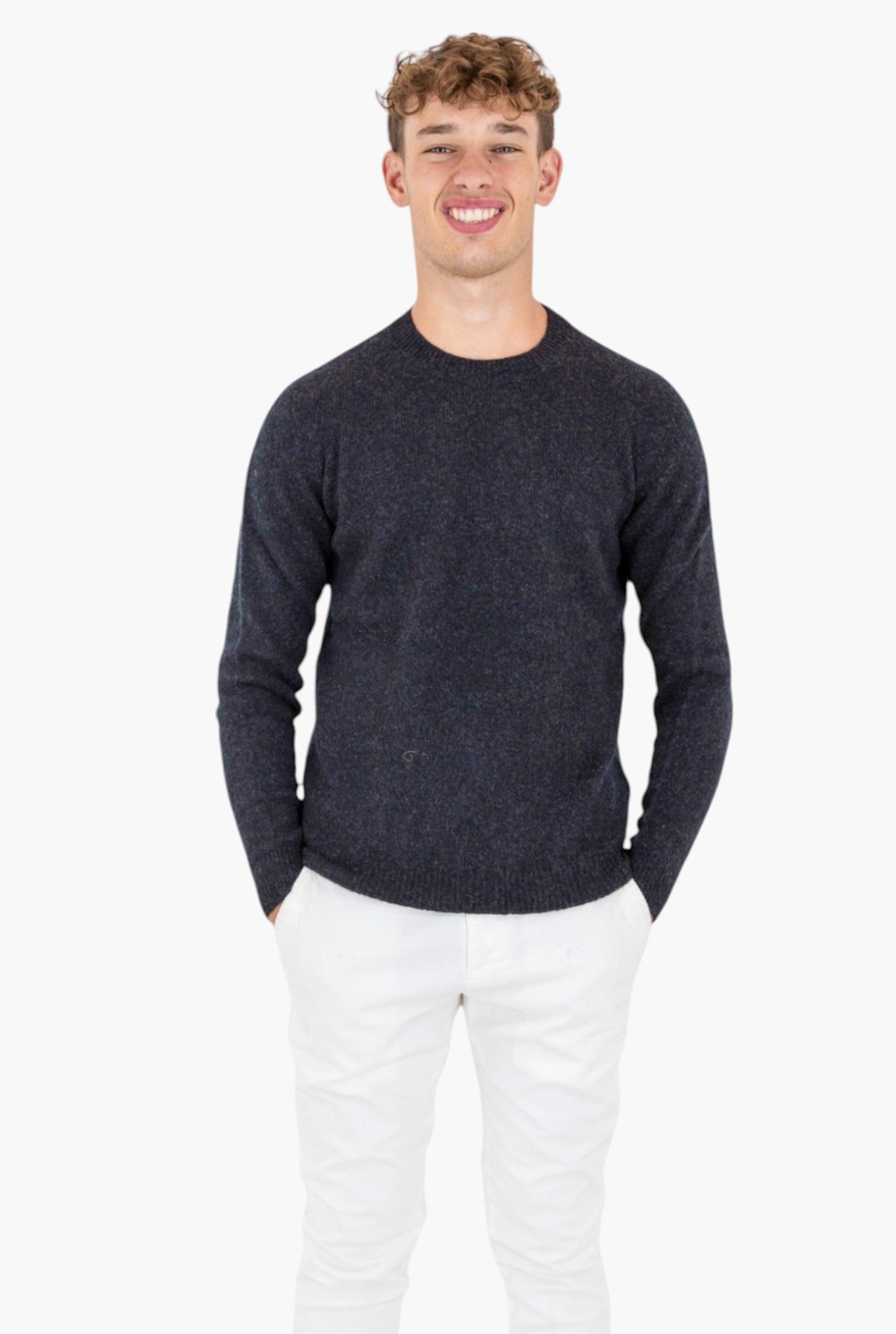 Girocollo Merino Baby Camel Nero - Guarino Store