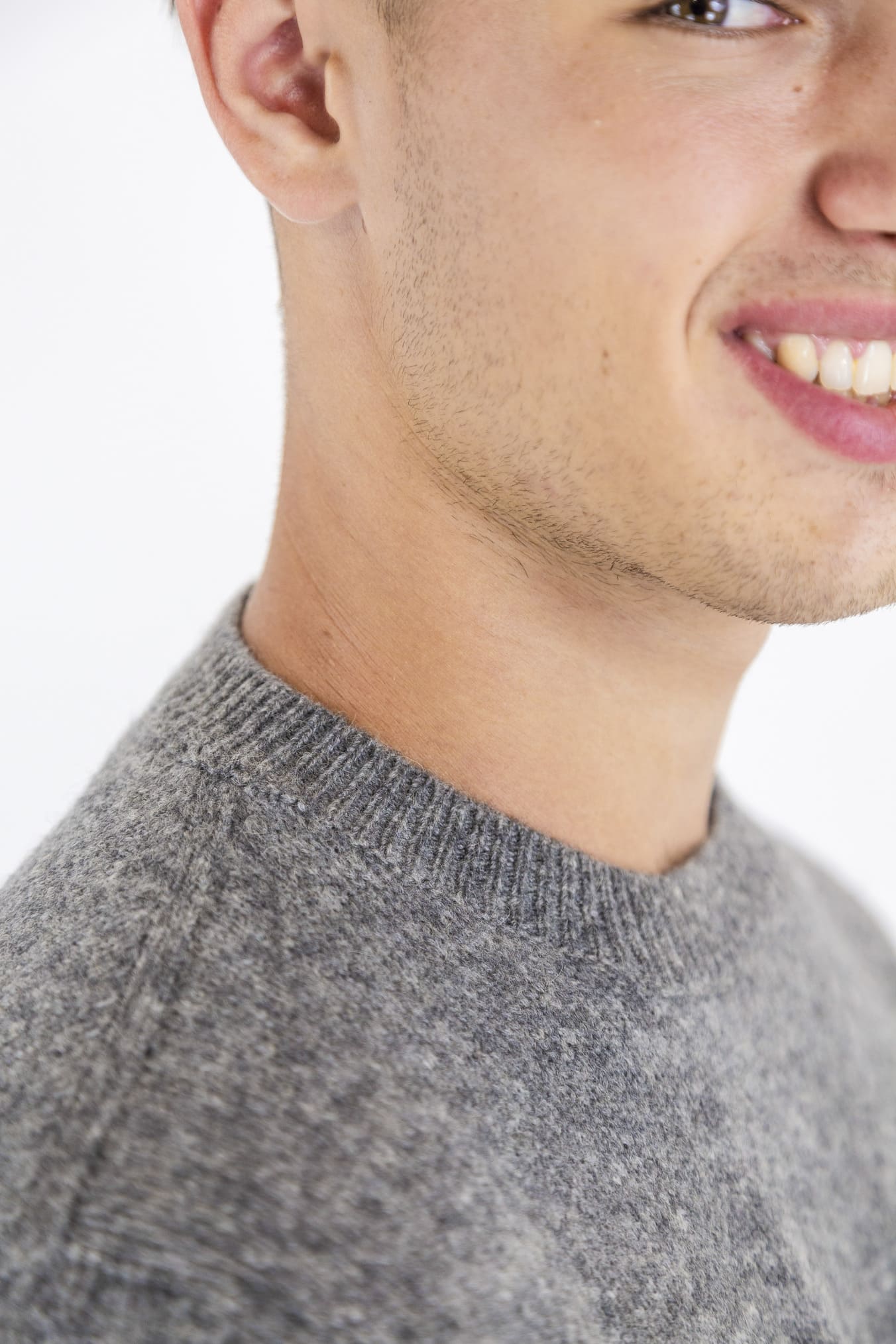 Girocollo Merino Baby Camel Grigio - Guarino Store