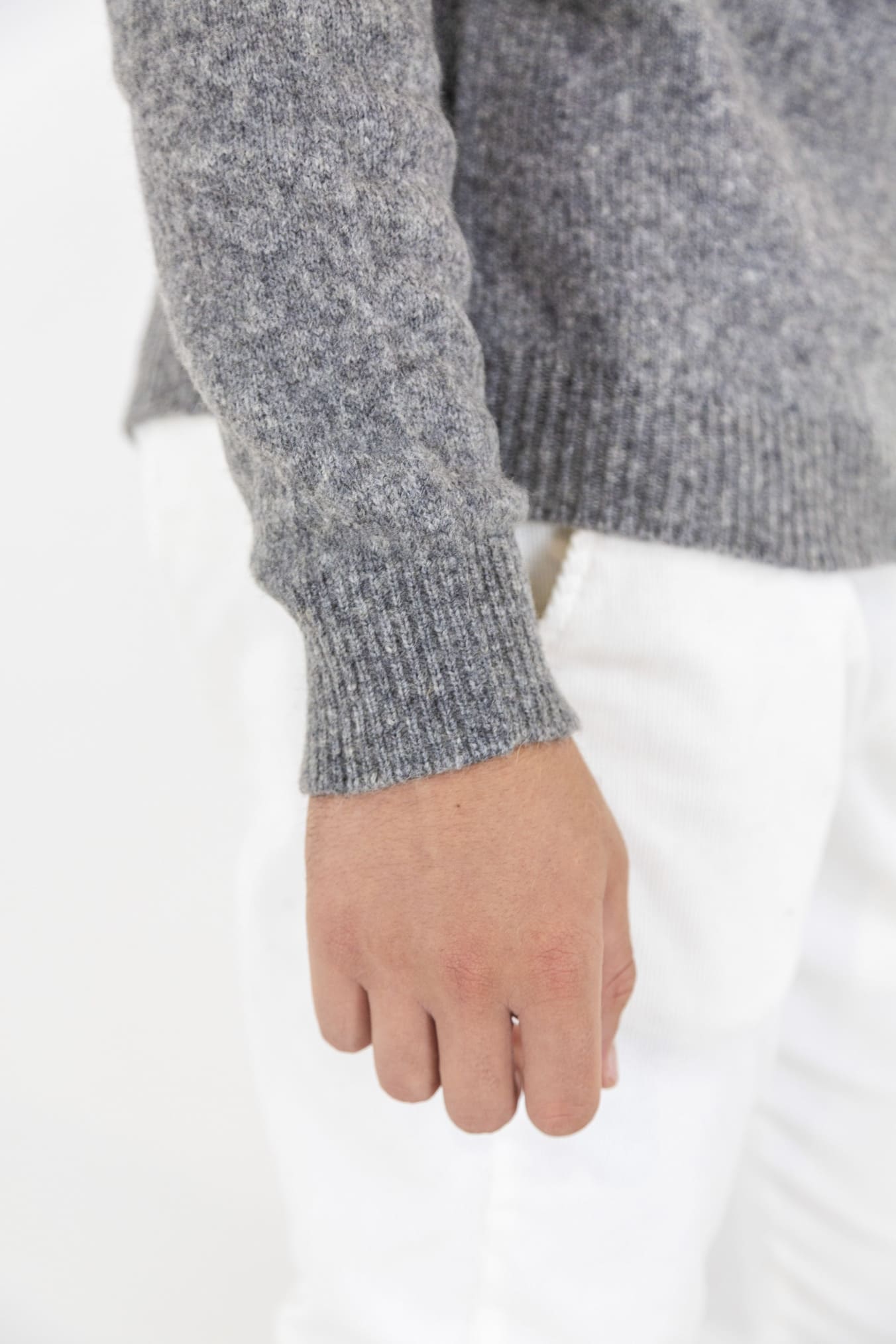 Girocollo Merino Baby Camel Grigio - Guarino Store