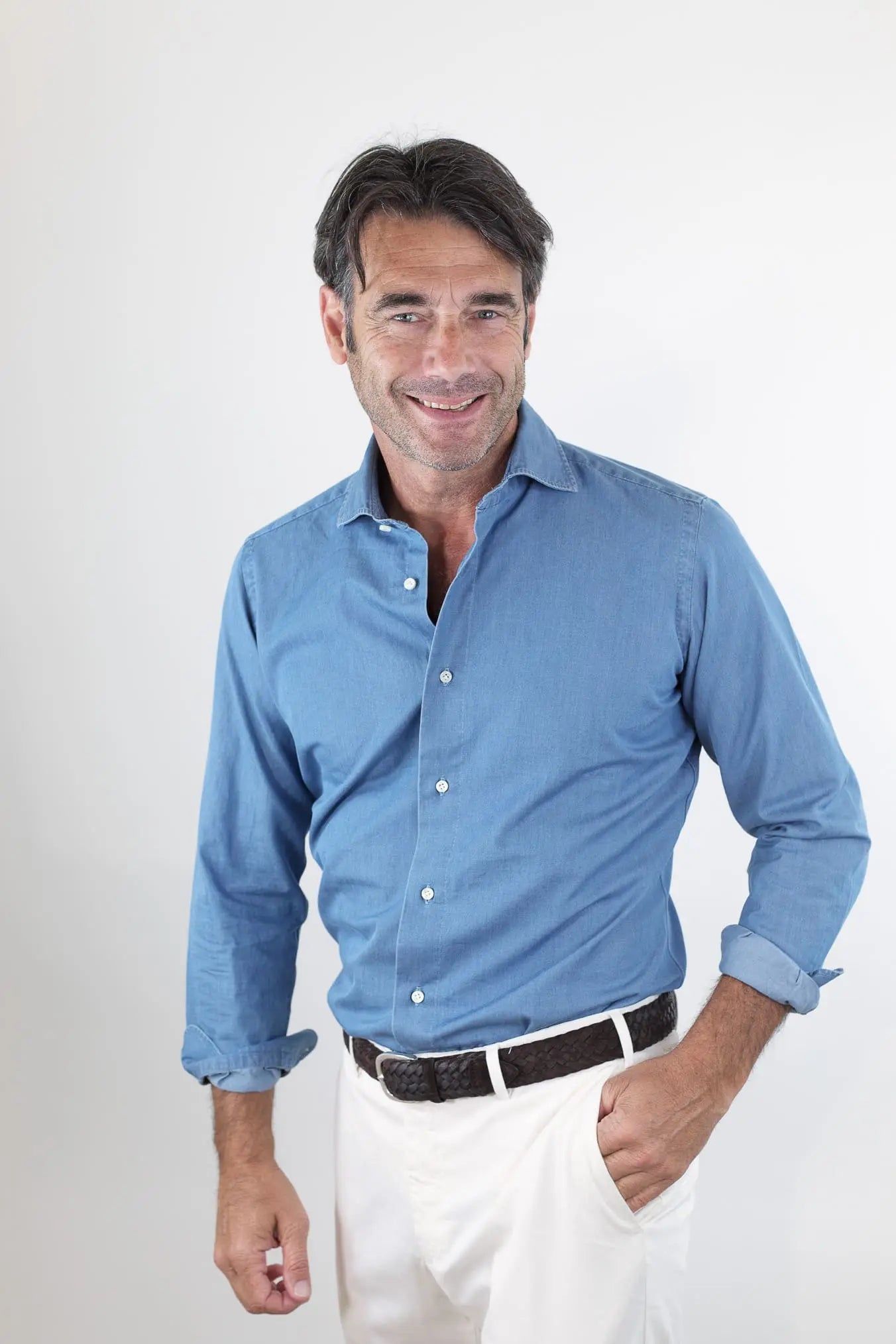 Camicia Denim Chiaro 10 Passaggi a Mano - Guarino Store