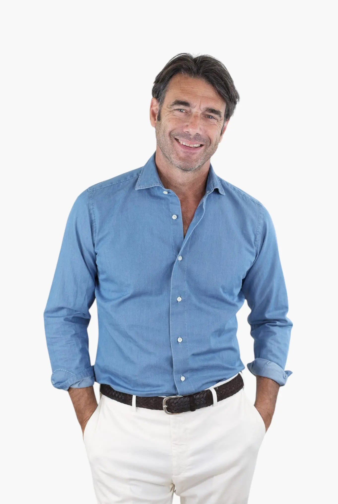 Camicia Denim Chiaro 10 Passaggi a Mano - Guarino Store
