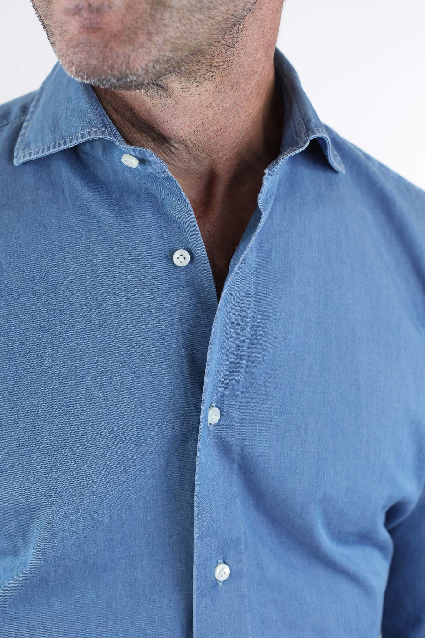 Camicia Denim Chiaro 10 Passaggi a Mano - Guarino Store