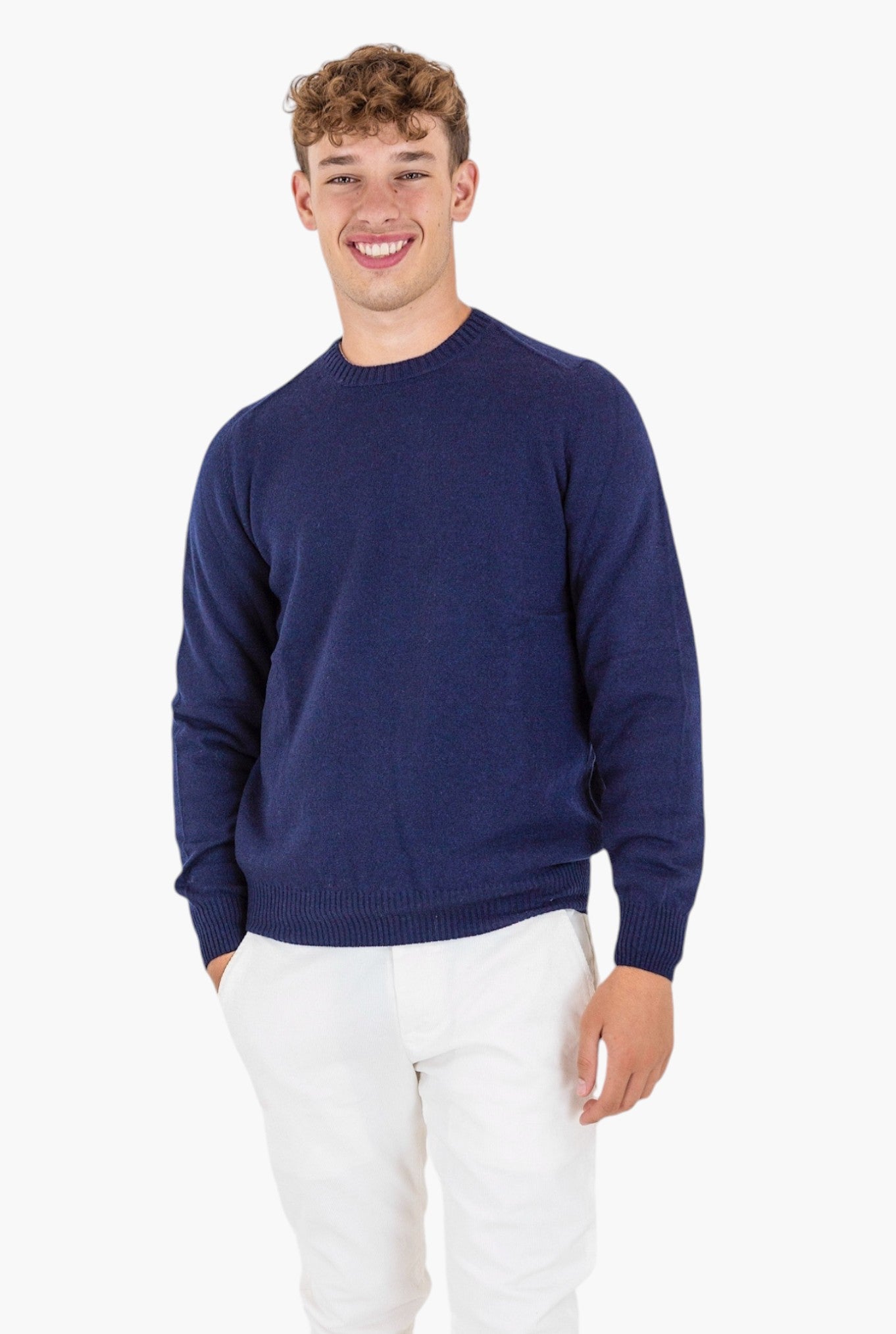 Girocollo Cashmere Blu Navy - Guarino Store