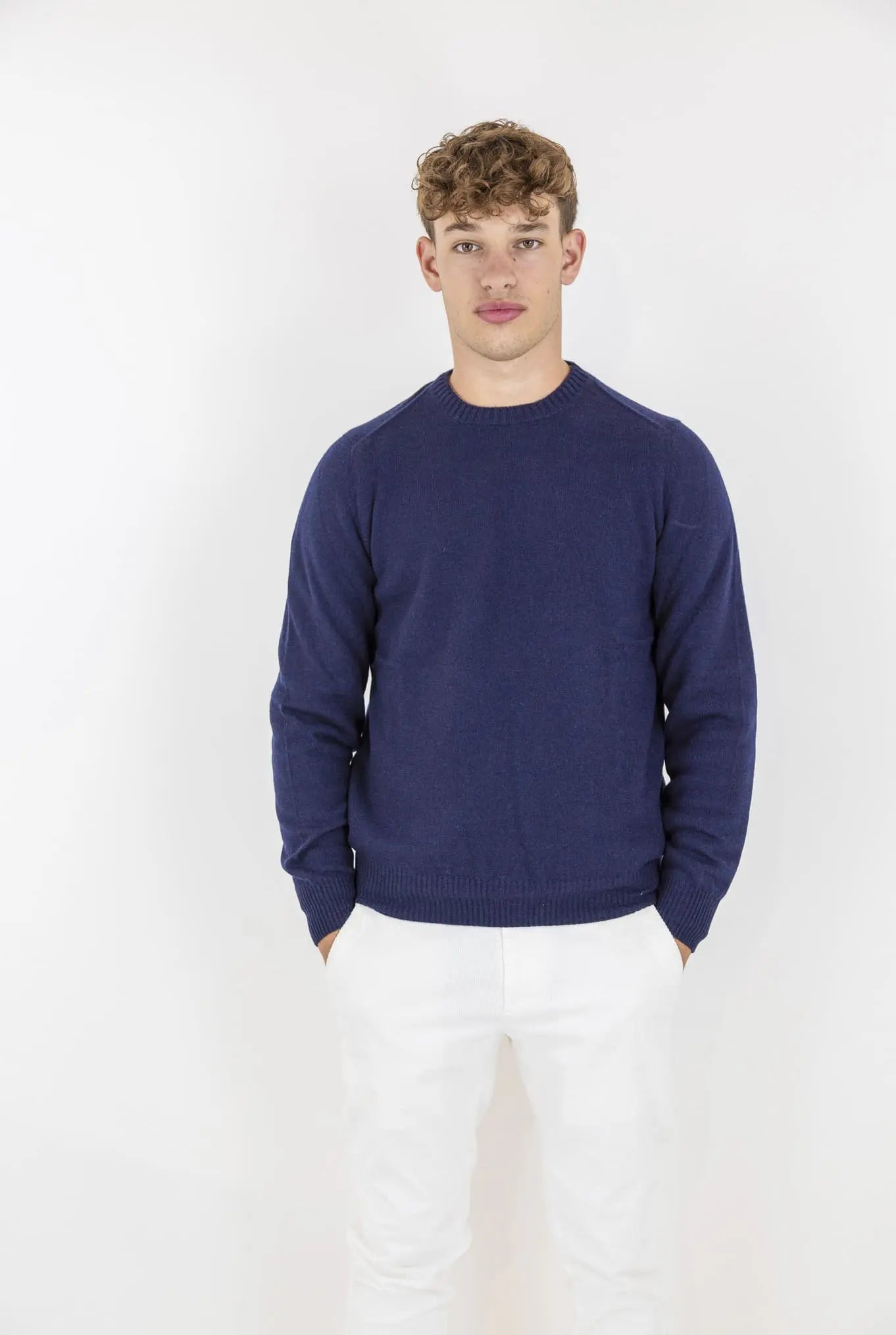 Girocollo Cashmere Blu Navy - Guarino Store