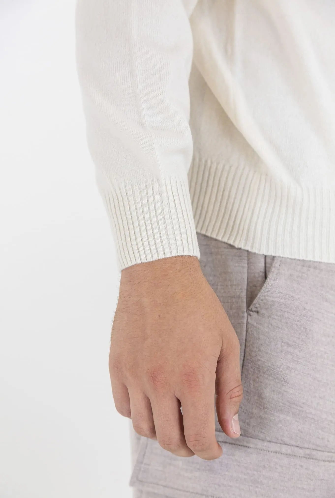 Girocollo Cashmere Bianco Panna - Guarino Store
