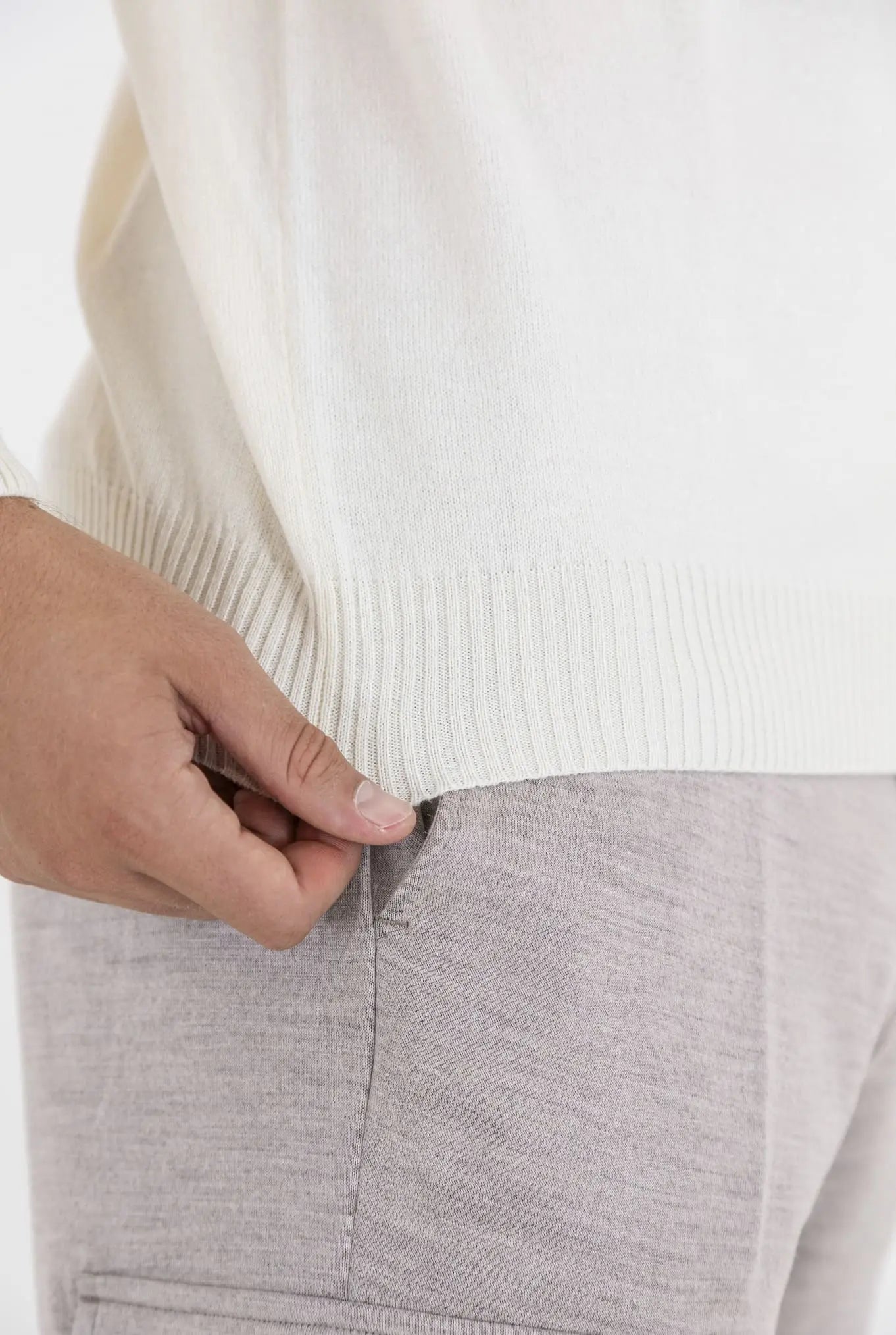 Girocollo Cashmere Bianco Panna - Guarino Store