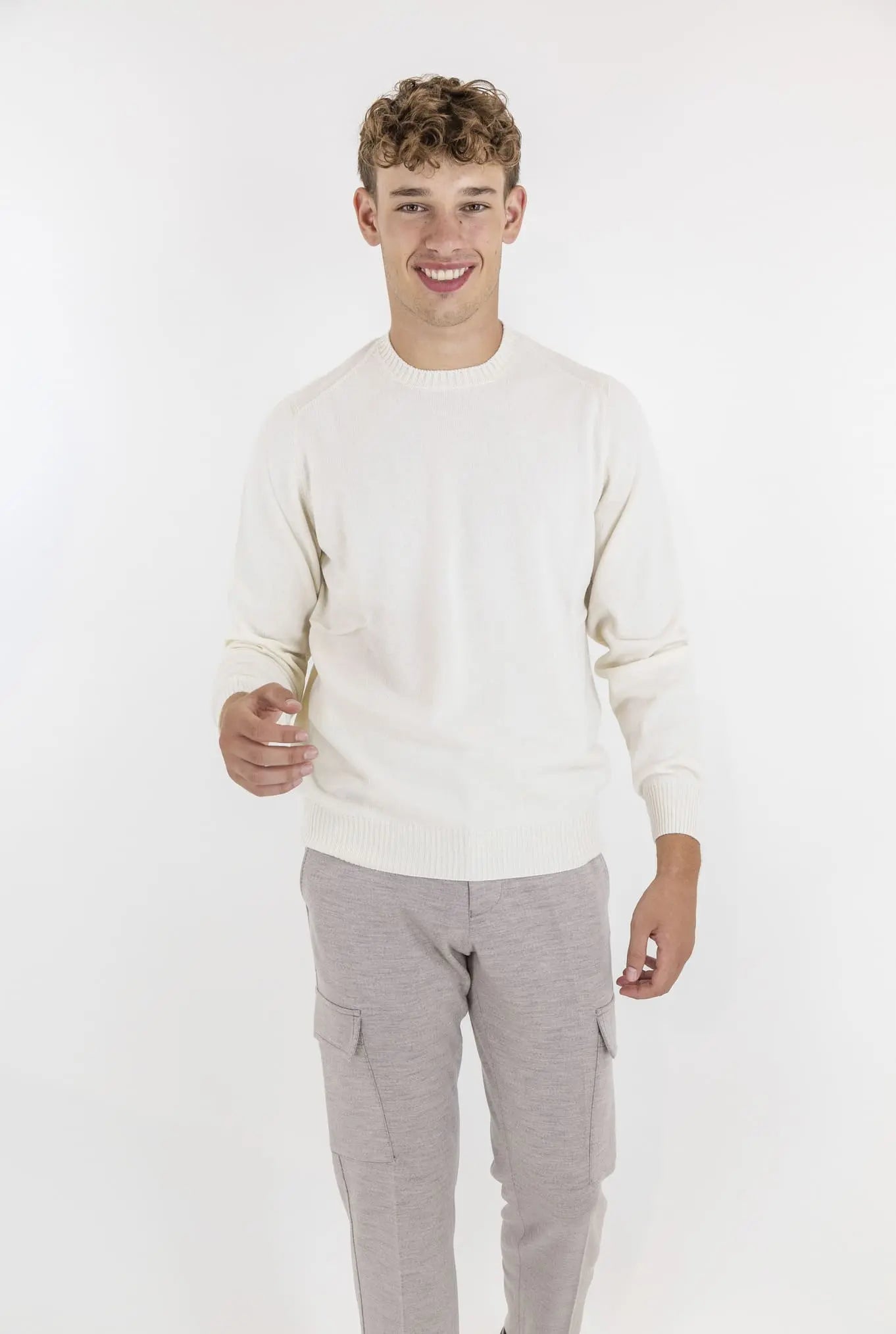 Girocollo Cashmere Bianco Panna - Guarino Store