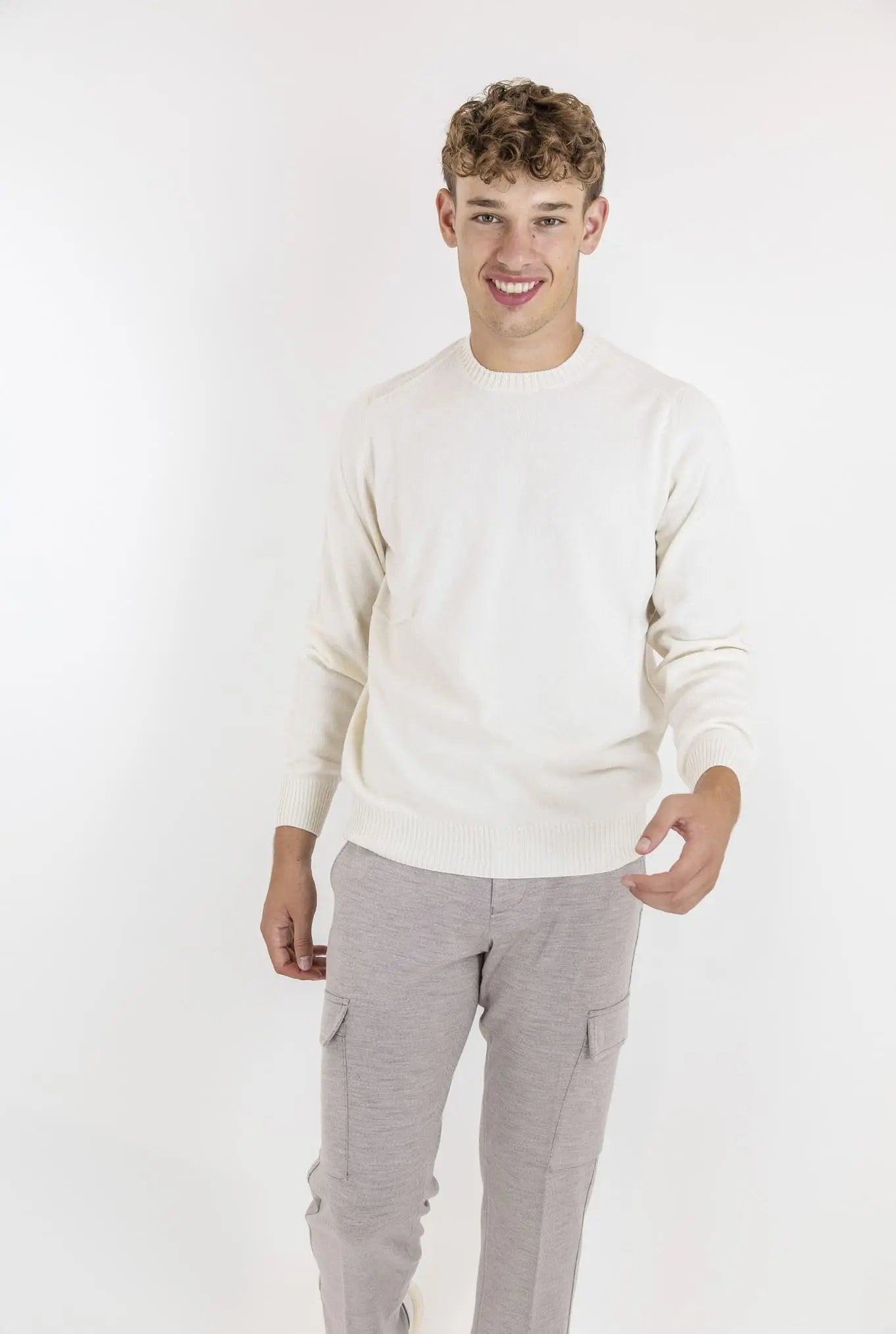 Girocollo Cashmere Bianco Panna - Guarino Store
