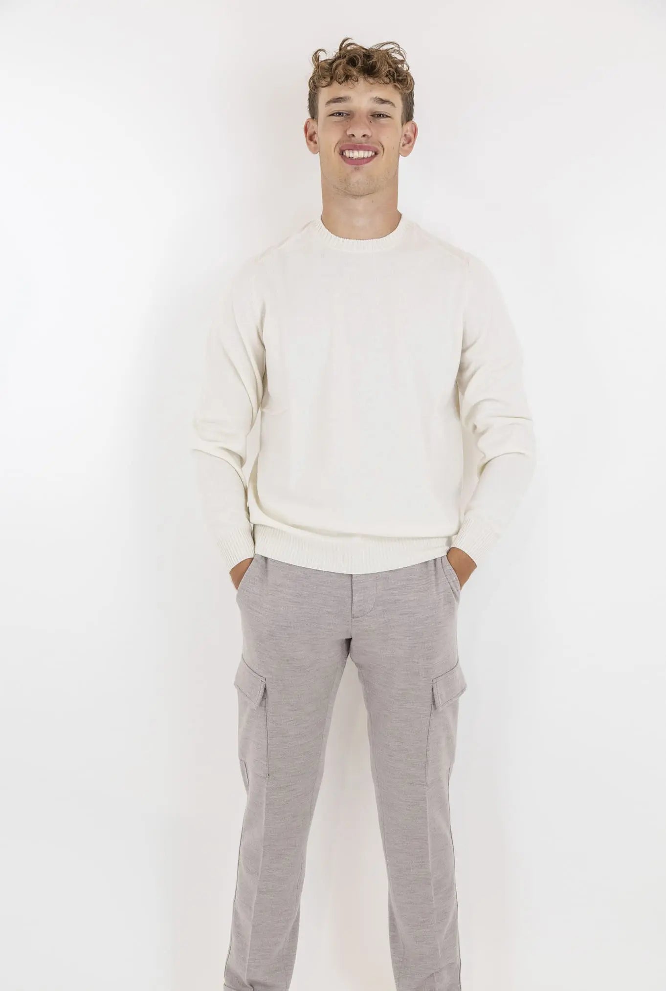 Girocollo Cashmere Bianco Panna - Guarino Store