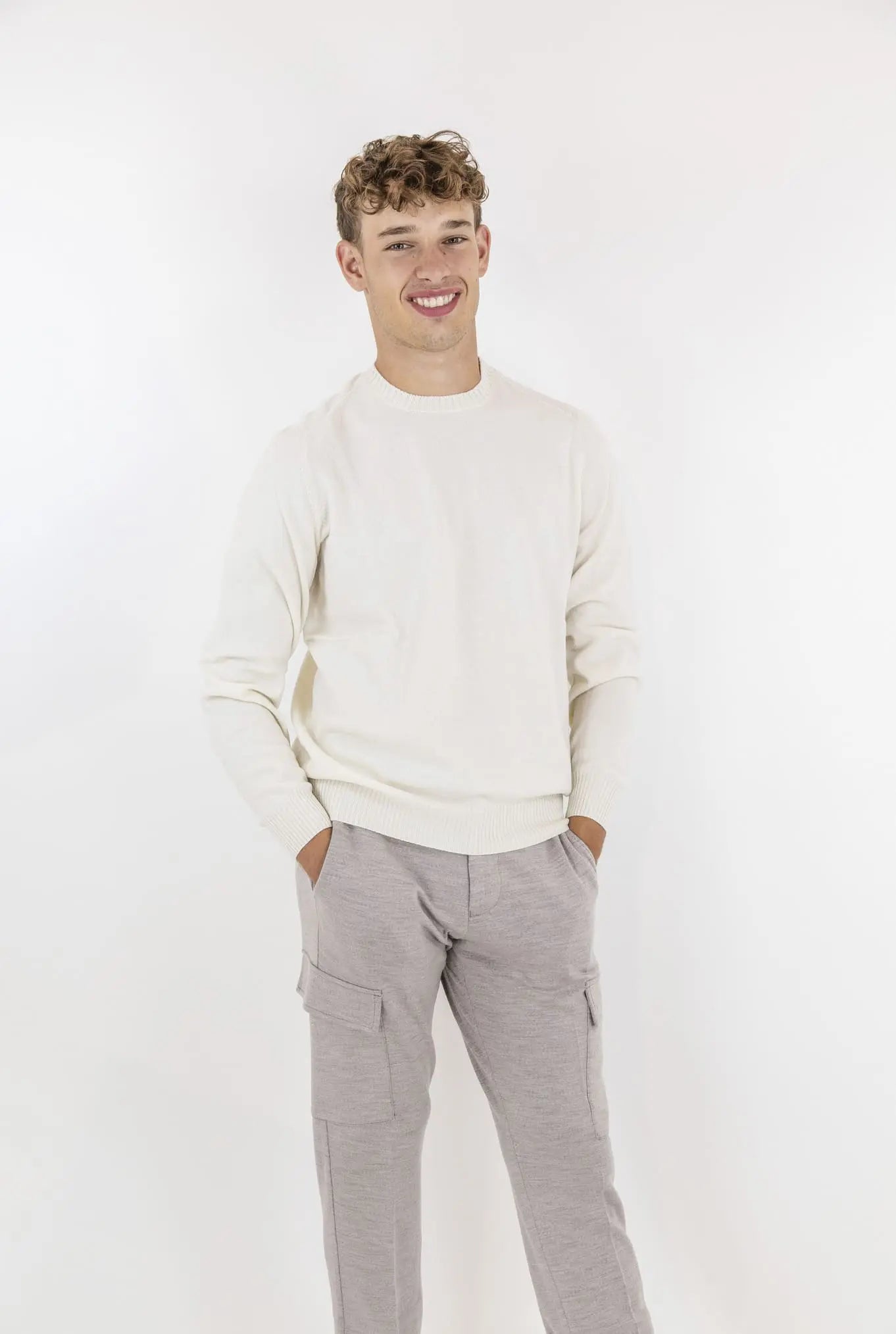 Girocollo Cashmere Bianco Panna - Guarino Store