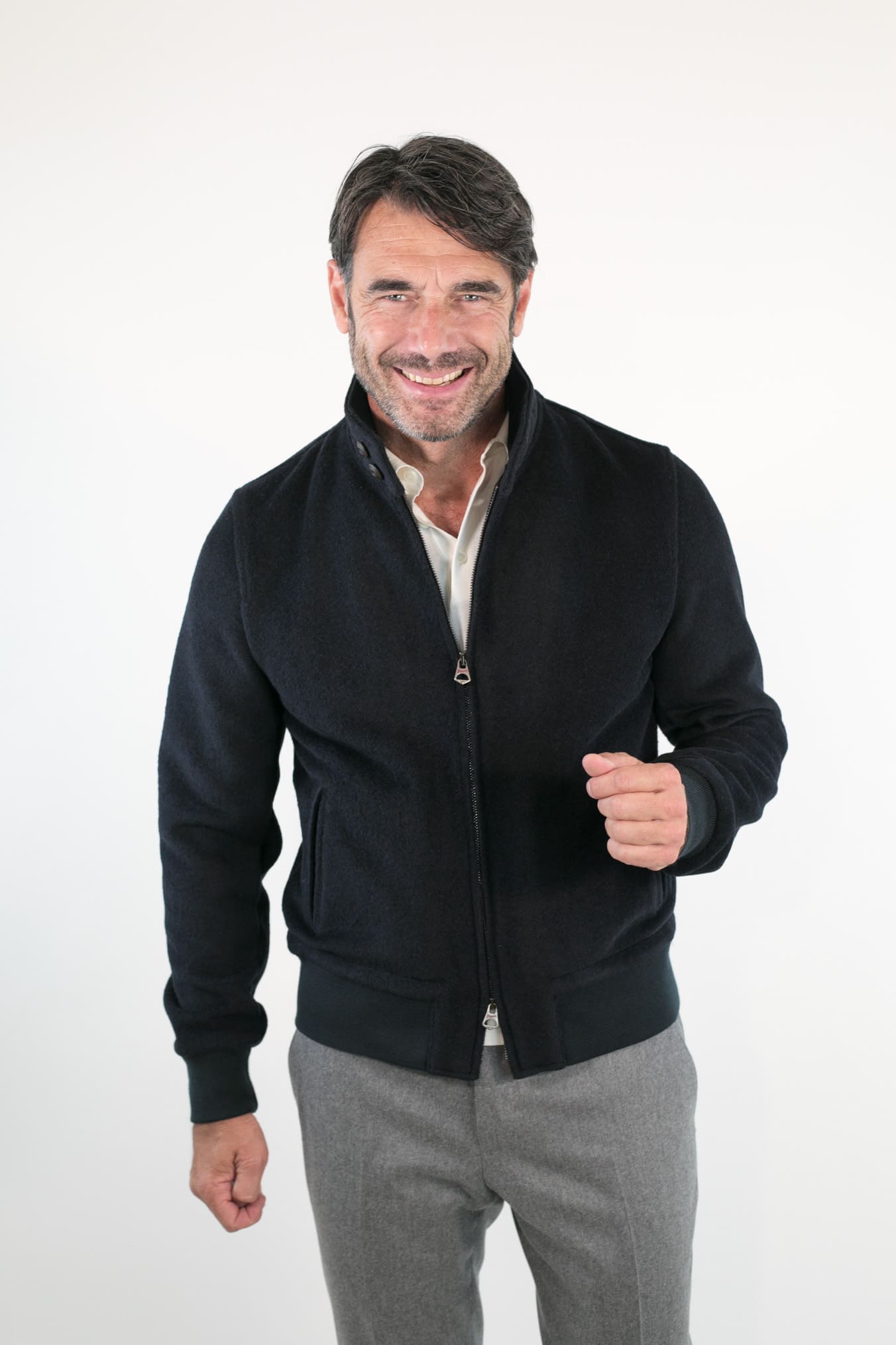 STEWART Giubbotto in Panno Blu Scuro