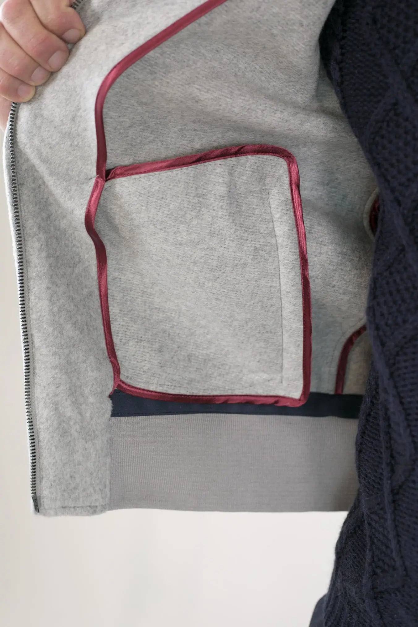 Giubbotto in Panno Grigio Chiaro con Zip - Guarino Store