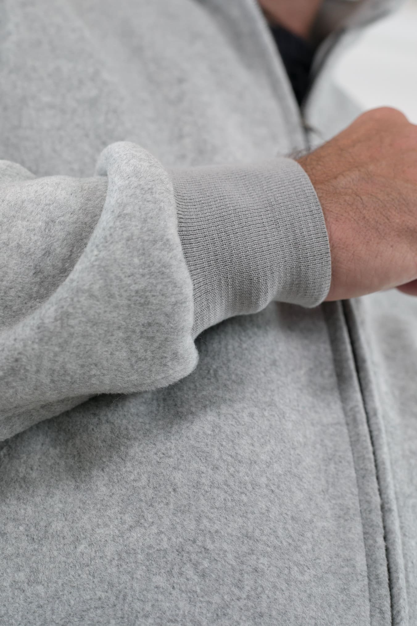 Giubbotto in Panno Grigio Chiaro con Zip - Guarino Store