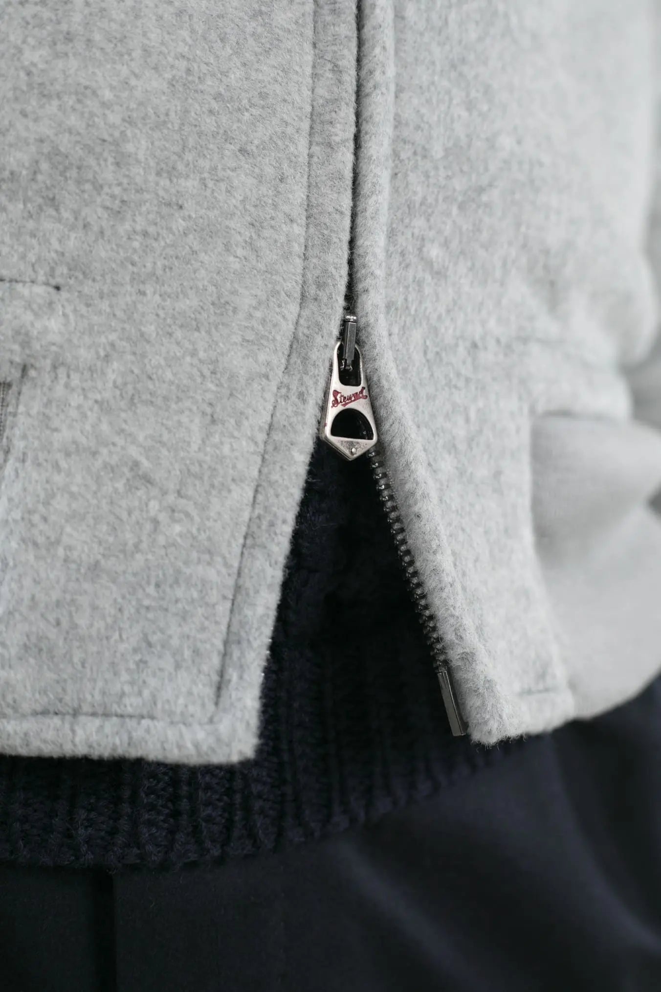 Giubbotto in Panno Grigio Chiaro con Zip - Guarino Store
