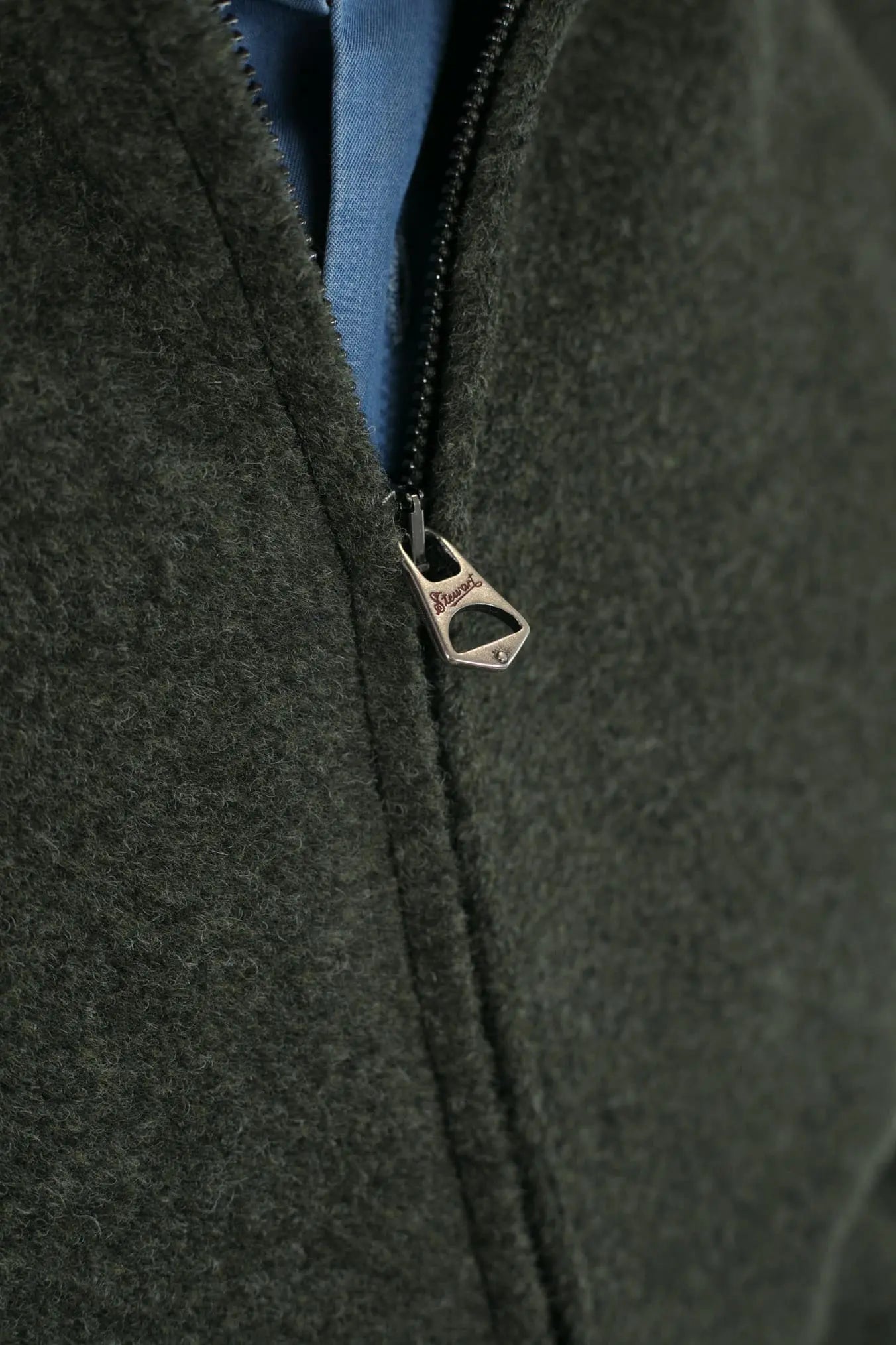 Giubbotto in Panno Verde Bottiglia con Zip - Guarino Store