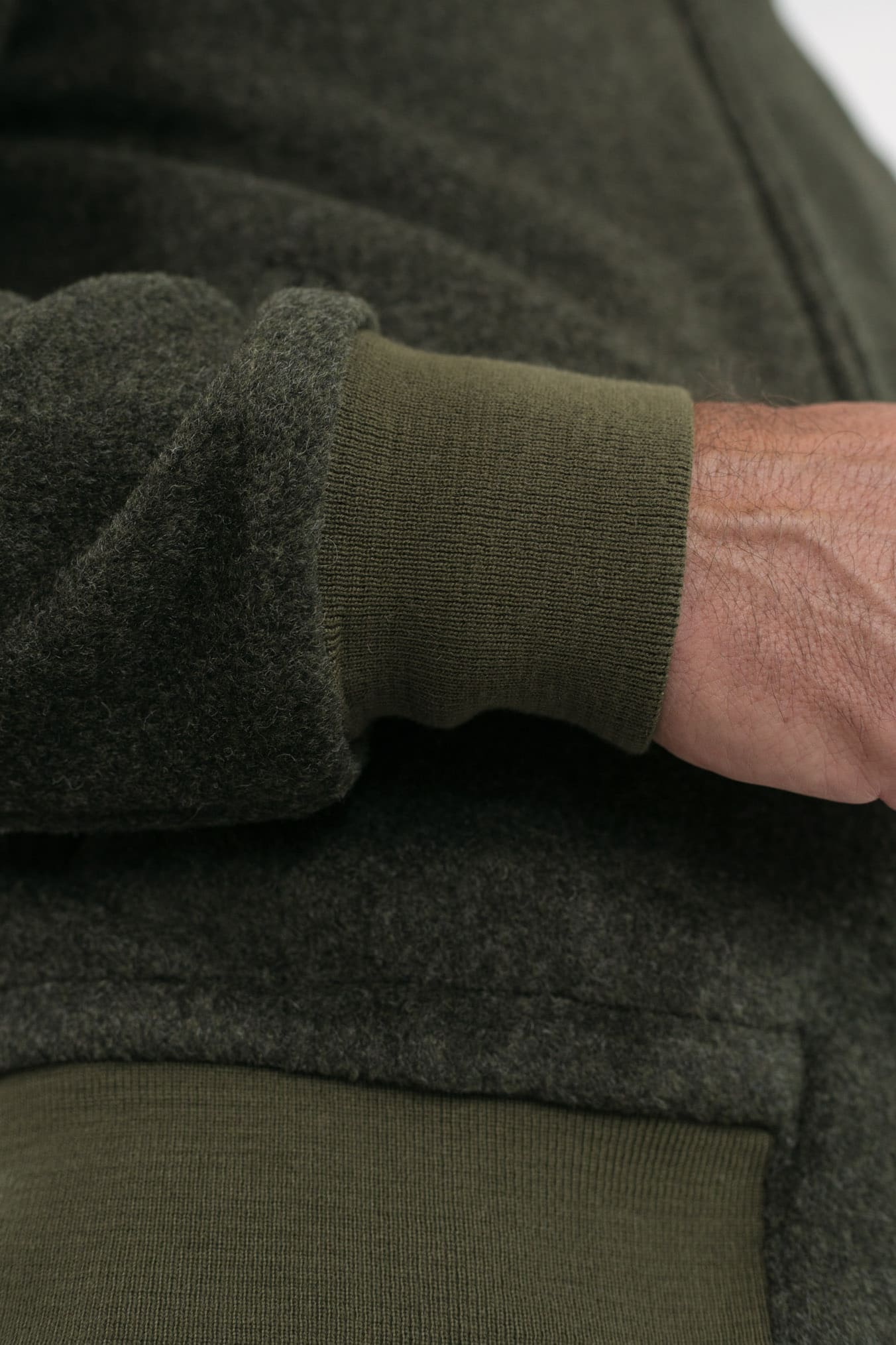 Giubbotto in Panno Verde Bottiglia con Zip - Guarino Store