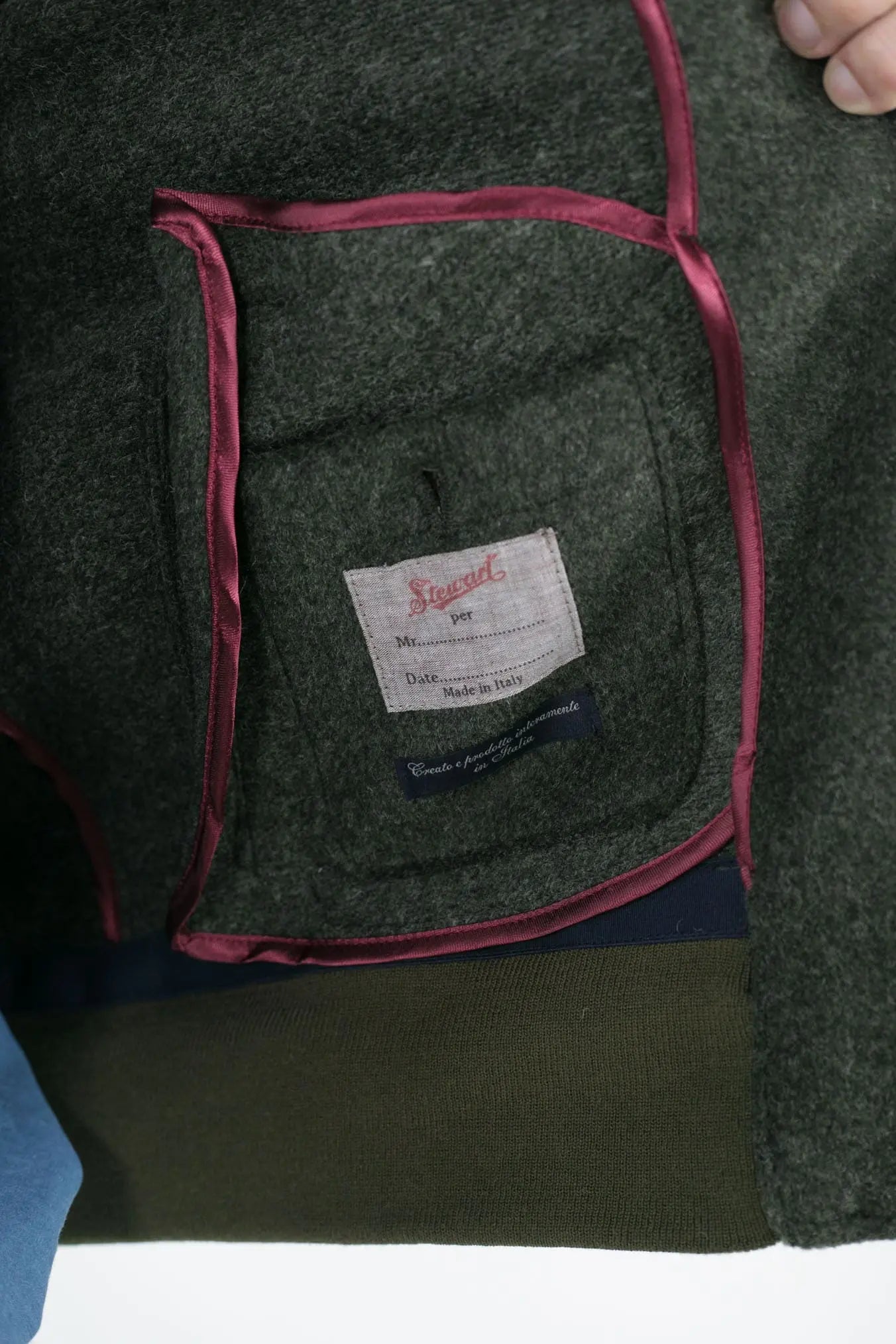 Giubbotto in Panno Verde Bottiglia con Zip - Guarino Store