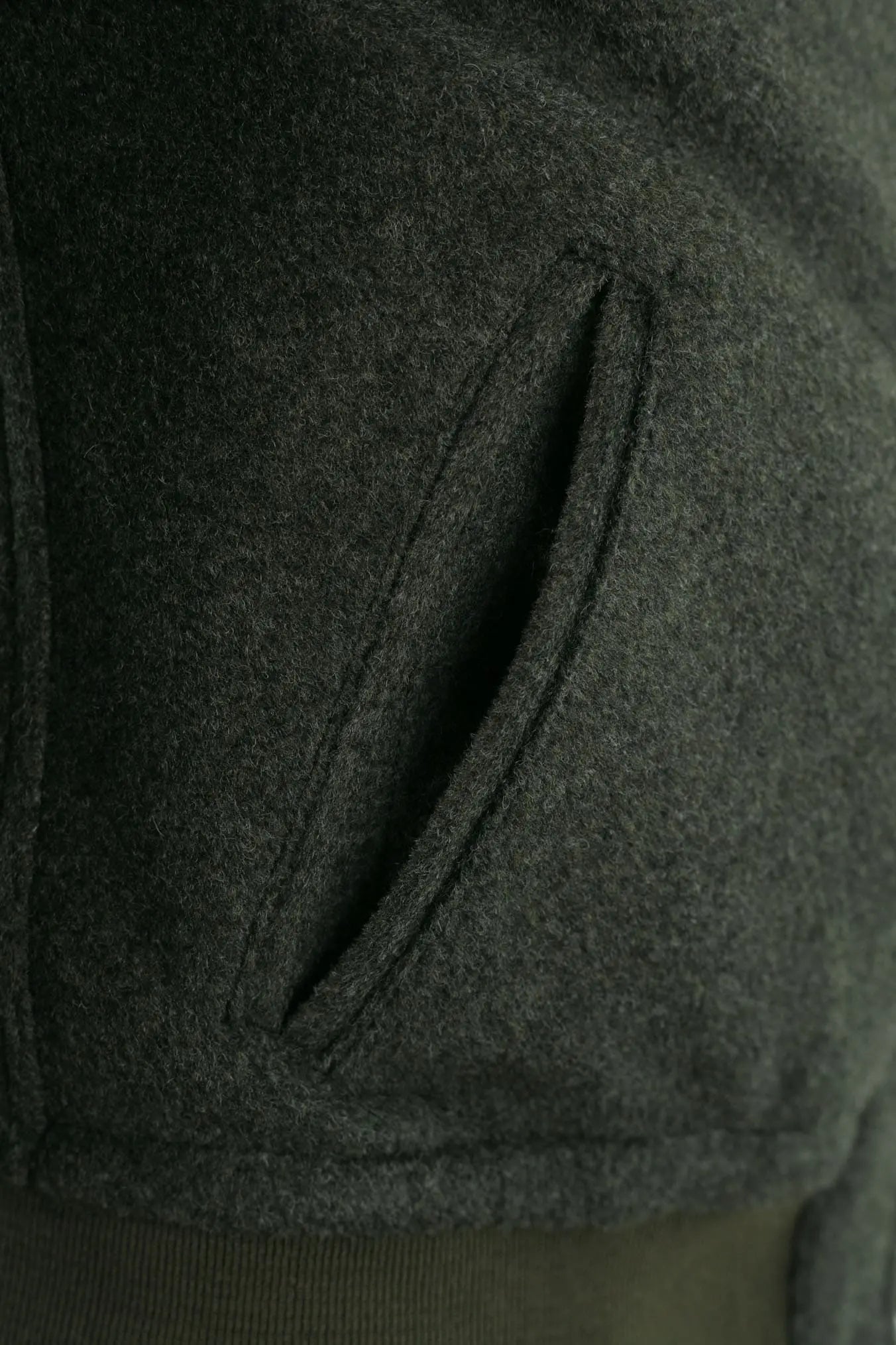 Giubbotto in Panno Verde Bottiglia con Zip - Guarino Store