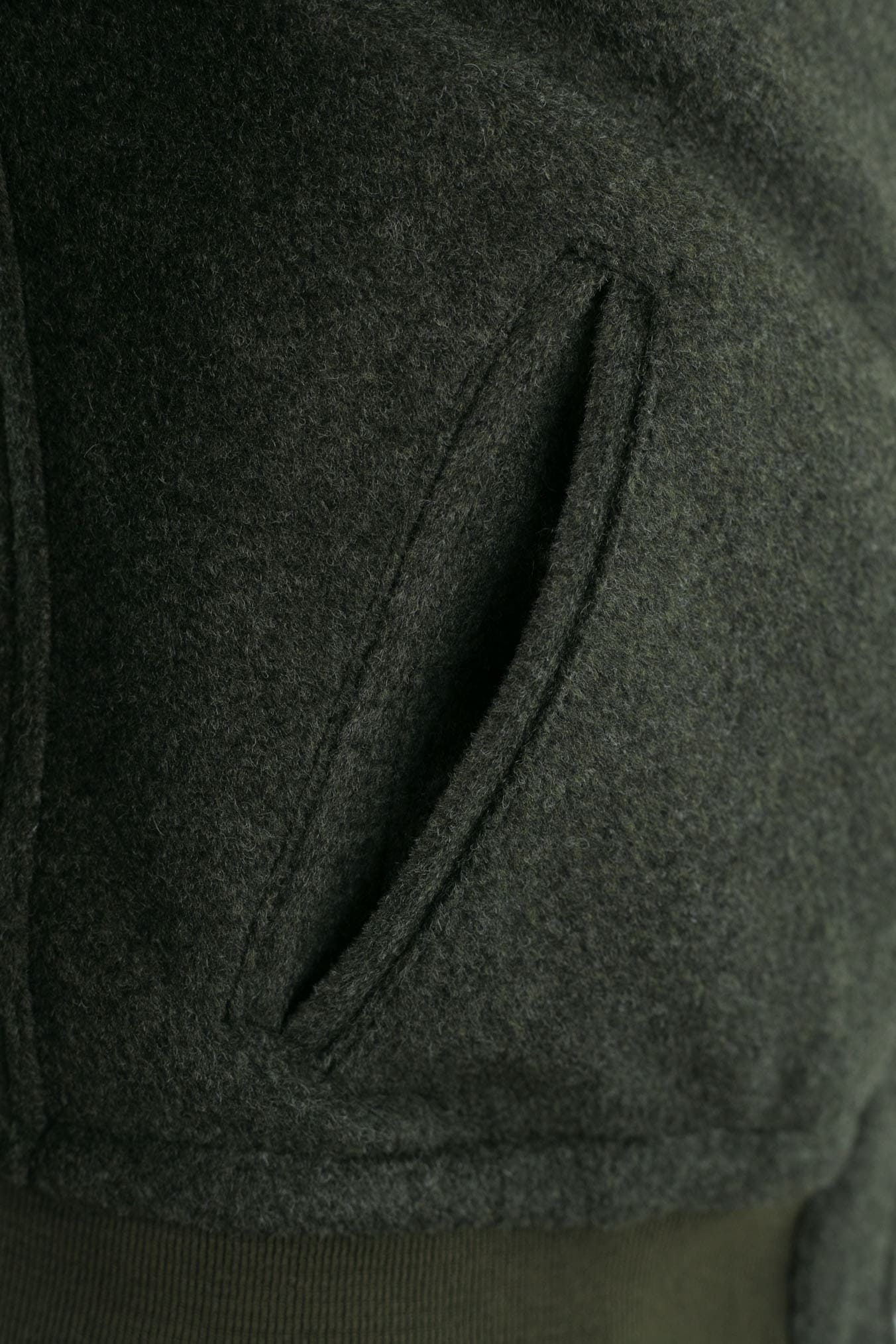 Giubbotto in Panno Verde Bottiglia con Zip - Guarino Store