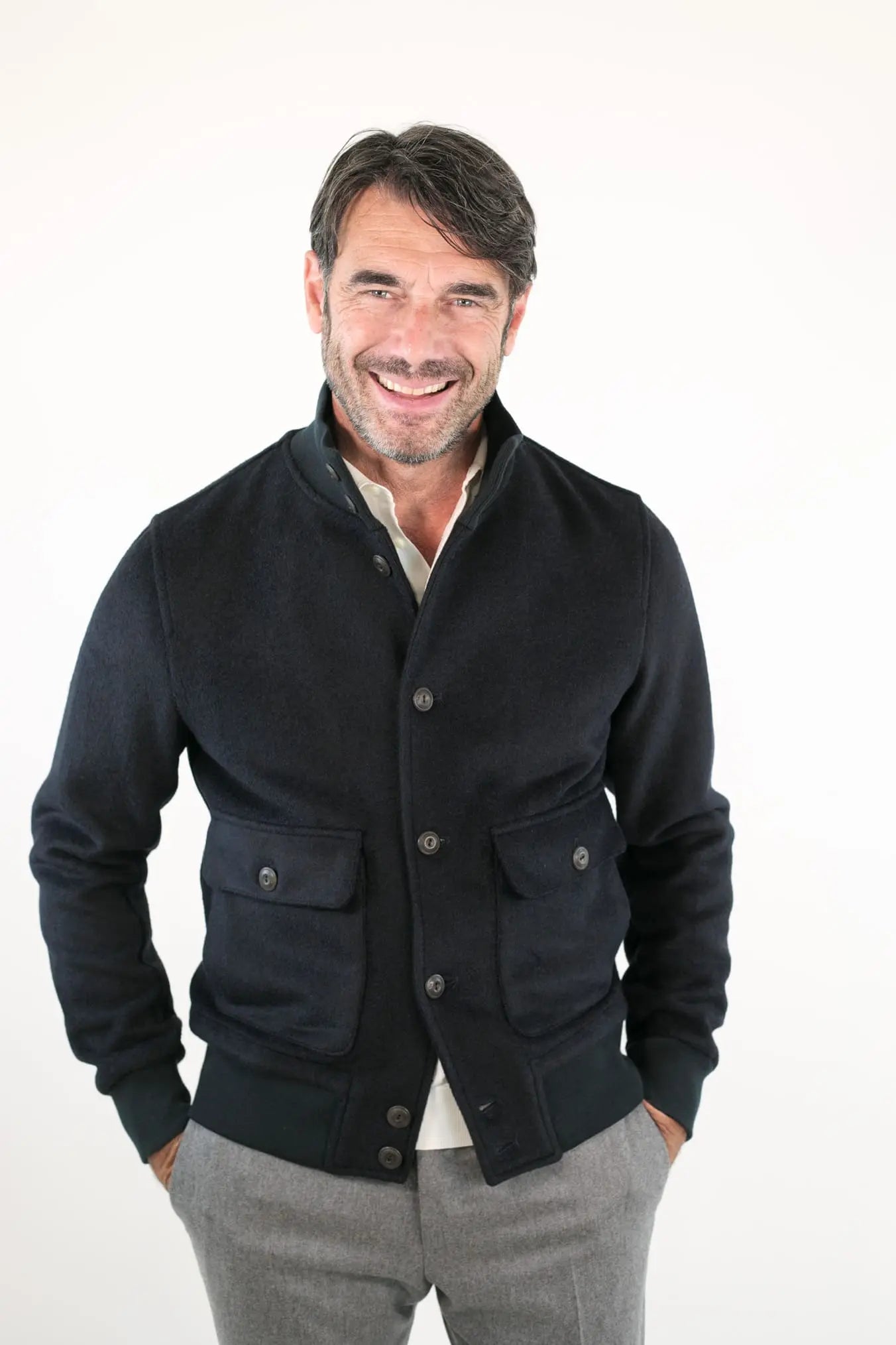 STEWART Giubbotto in Panno Blu