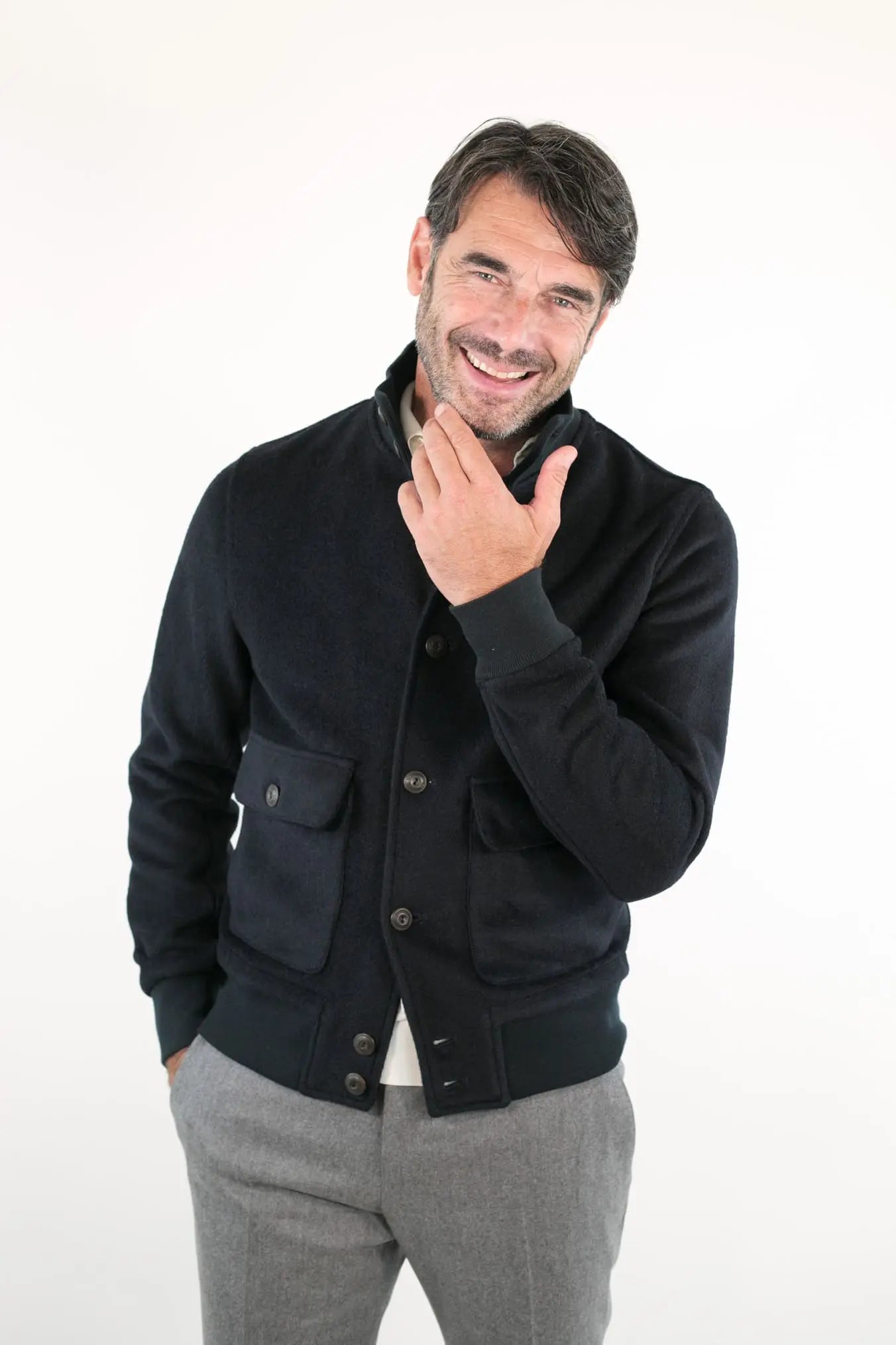 STEWART Giubbotto in Panno Blu