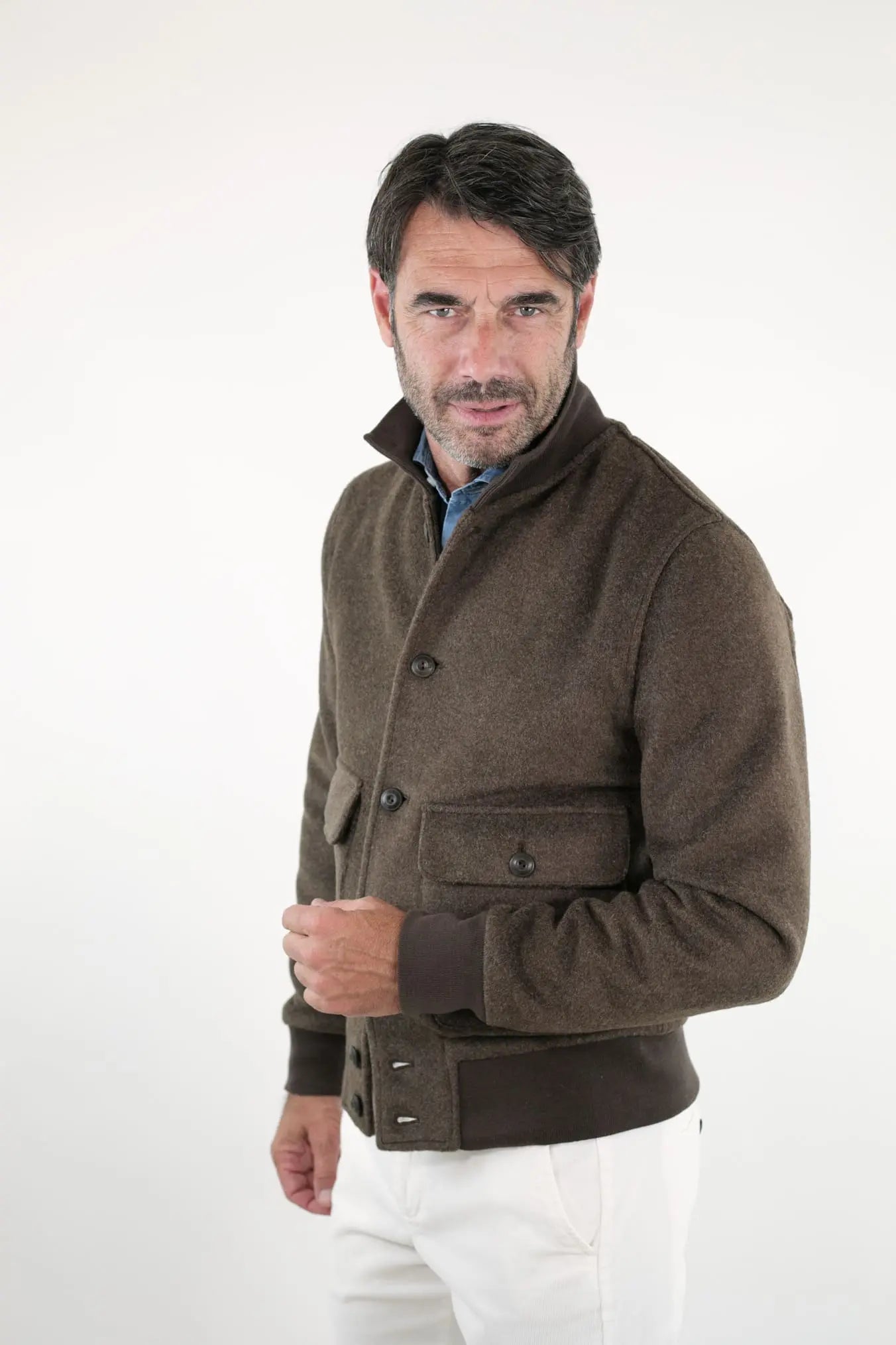 KIRED Giubbino Reversibile Blu e Testa di Moro