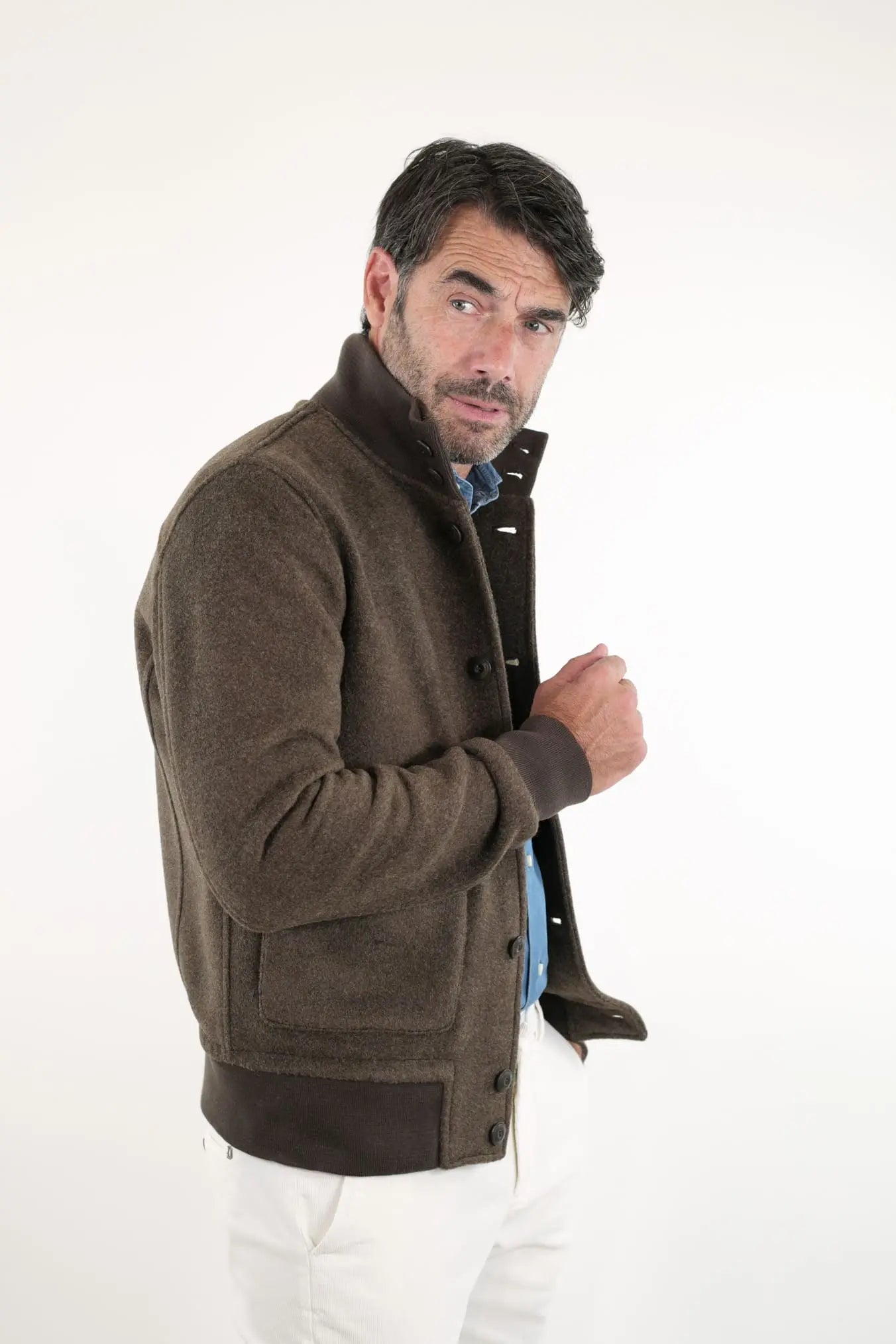 KIRED Giubbino Reversibile Blu e Testa di Moro