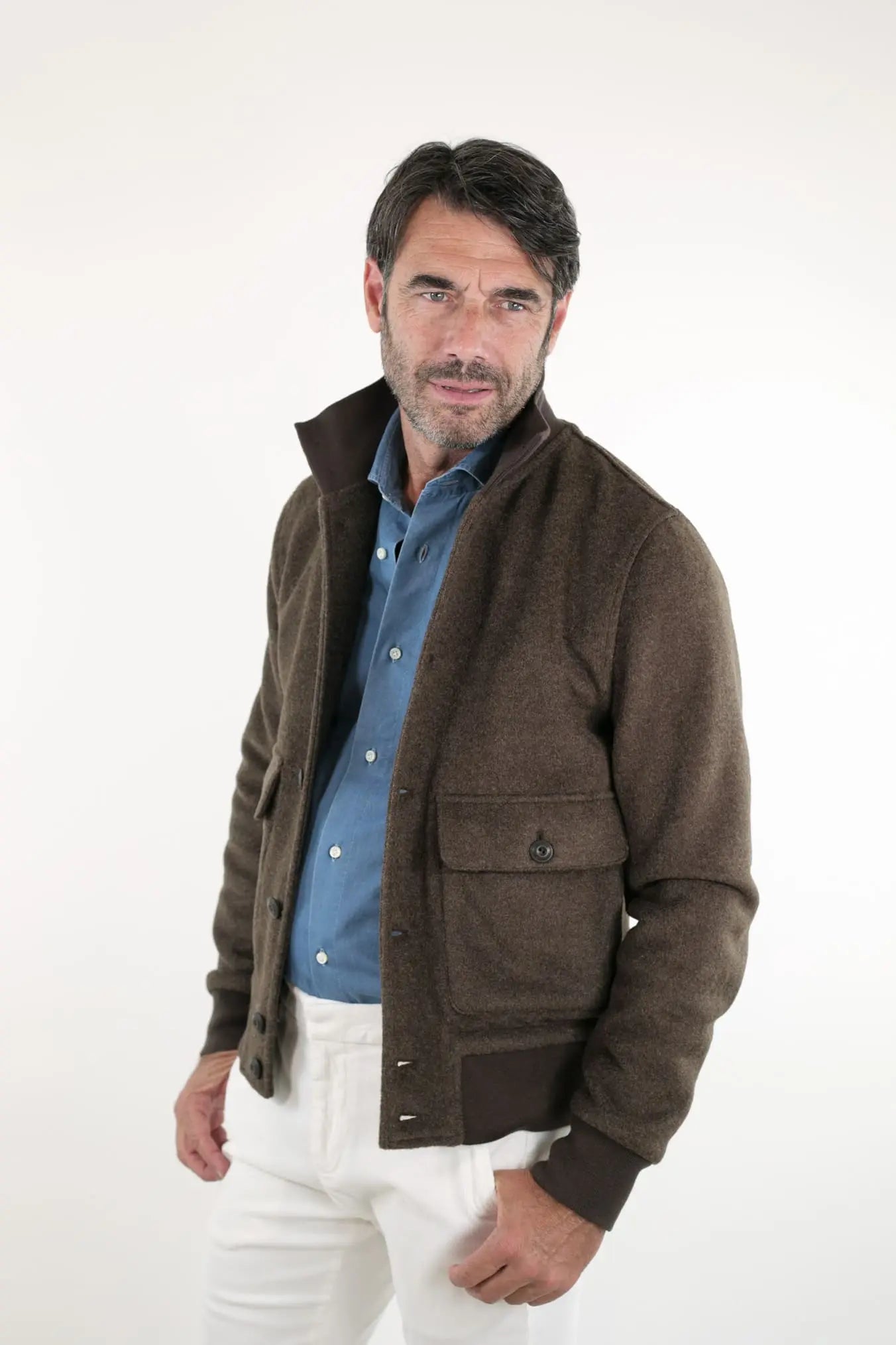 KIRED Giubbino Reversibile Blu e Testa di Moro