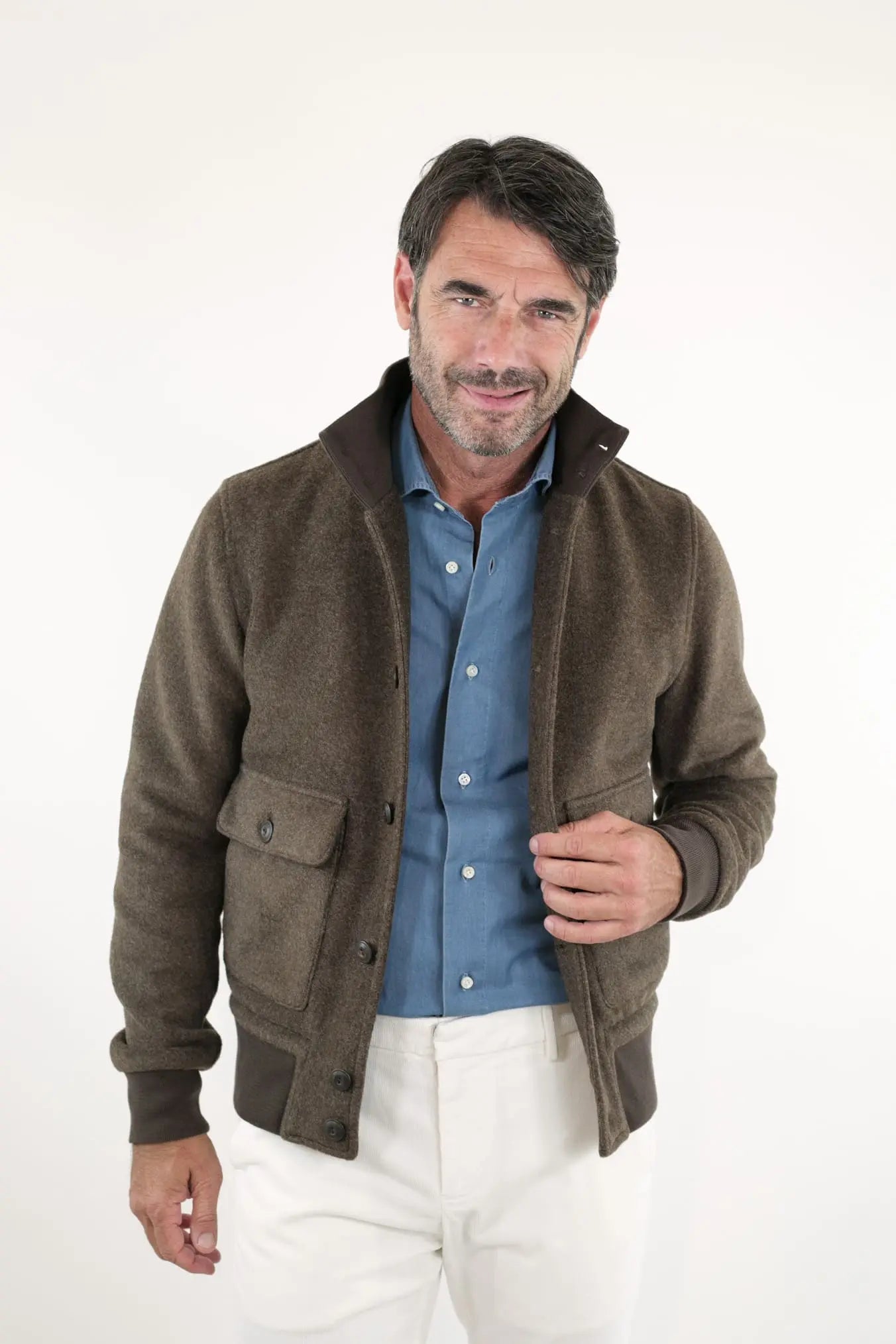 KIRED Giubbino Reversibile Blu e Testa di Moro