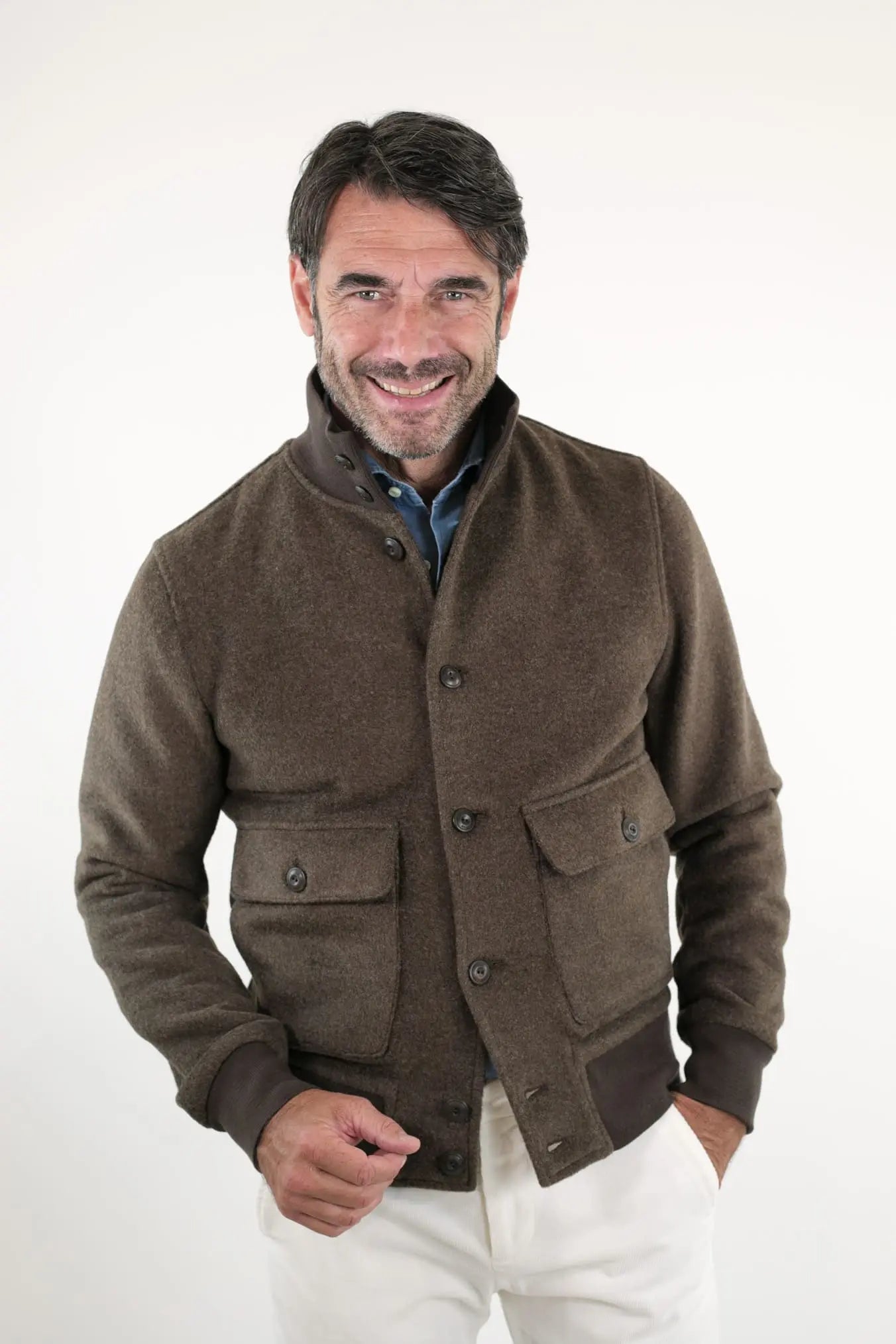 KIRED Giubbino Reversibile Blu e Testa di Moro