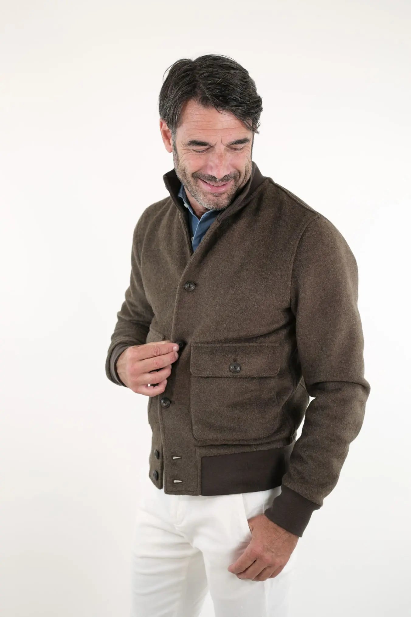 KIRED Giubbino Reversibile Blu e Testa di Moro