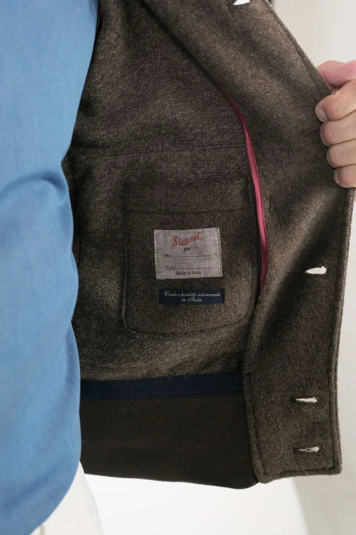 KIRED Giubbino Reversibile Blu e Testa di Moro