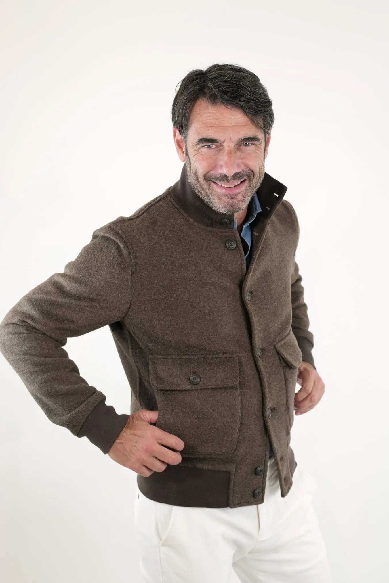 KIRED Giubbino Reversibile Blu e Testa di Moro