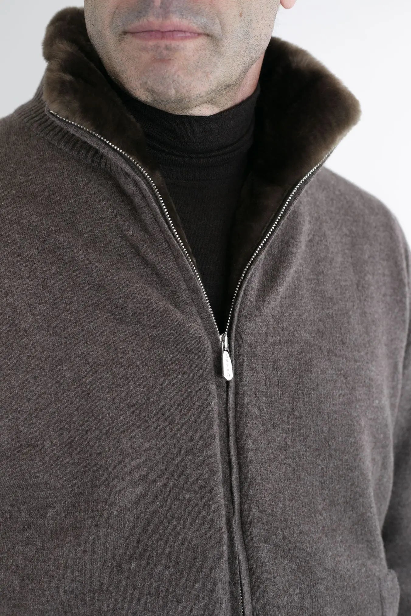 Giubbotto Cashmere Castorino Tortora - Guarino Store