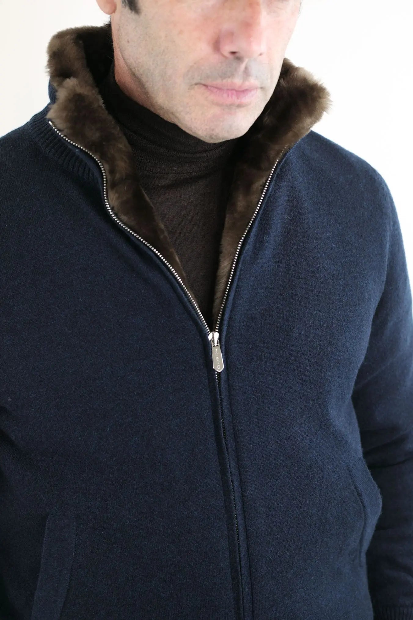 Giubbotto Cashmere Castorino Blu - Guarino Store